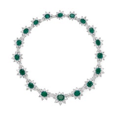 Antinori 15-Inch Platinum Emerald and Diamond Necklace, Italy