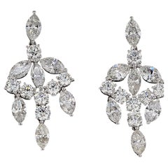 Antinori di Sanpietro ROMA 10 Carat Chandelier Marquise Round Diamond Earrings