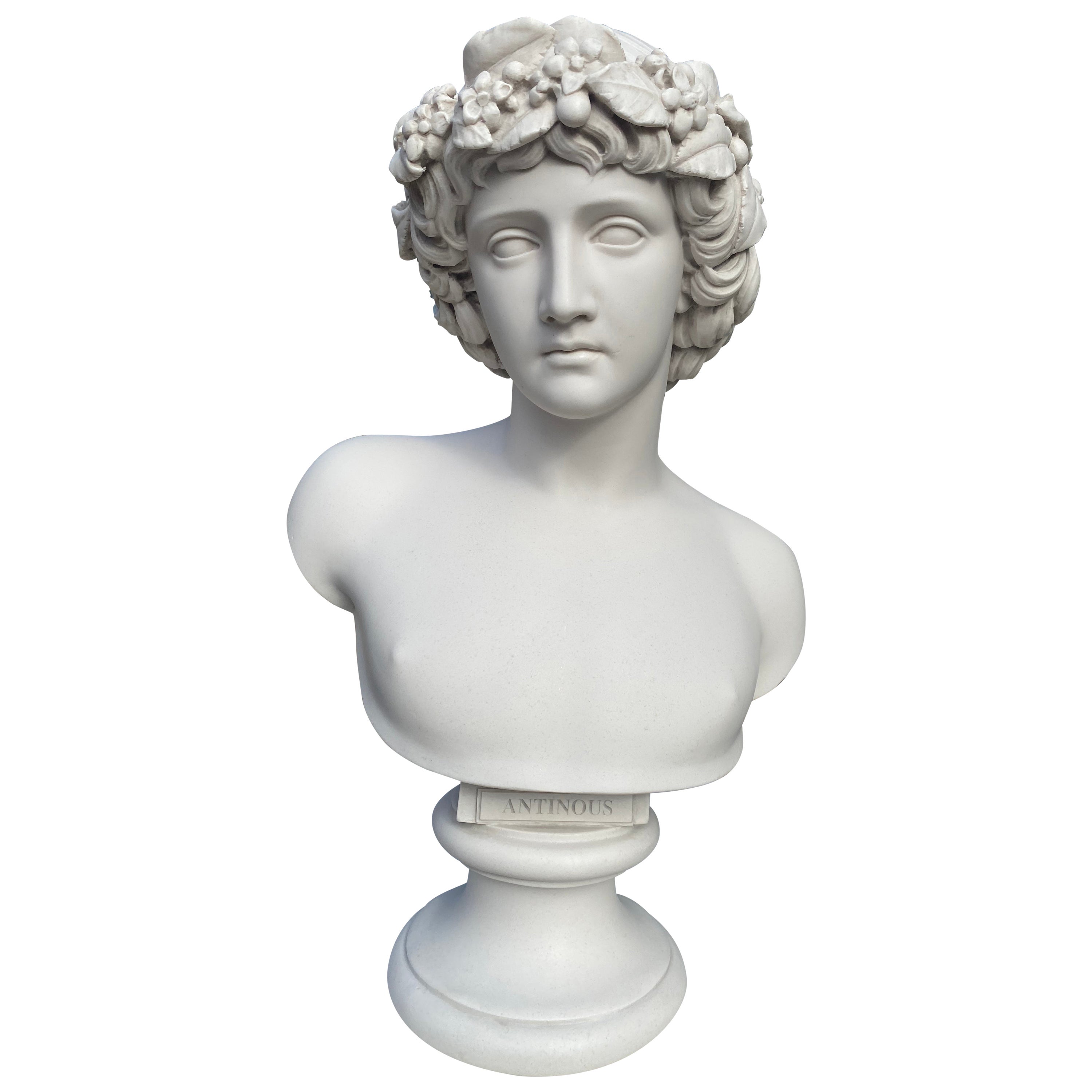 Sculpture en buste d'Antinoüs - 20e siècle Style romain classique