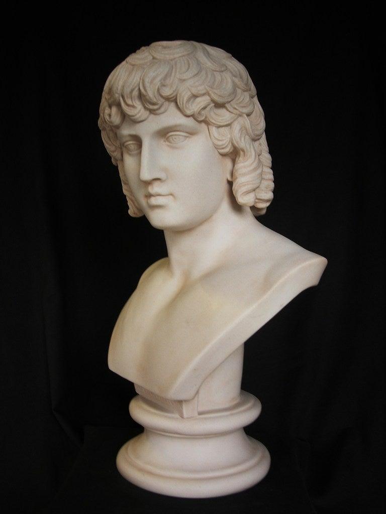 Antinous Vaticano Marble Bust Sculpture, 20th Century In Excellent Condition In Southall, GB