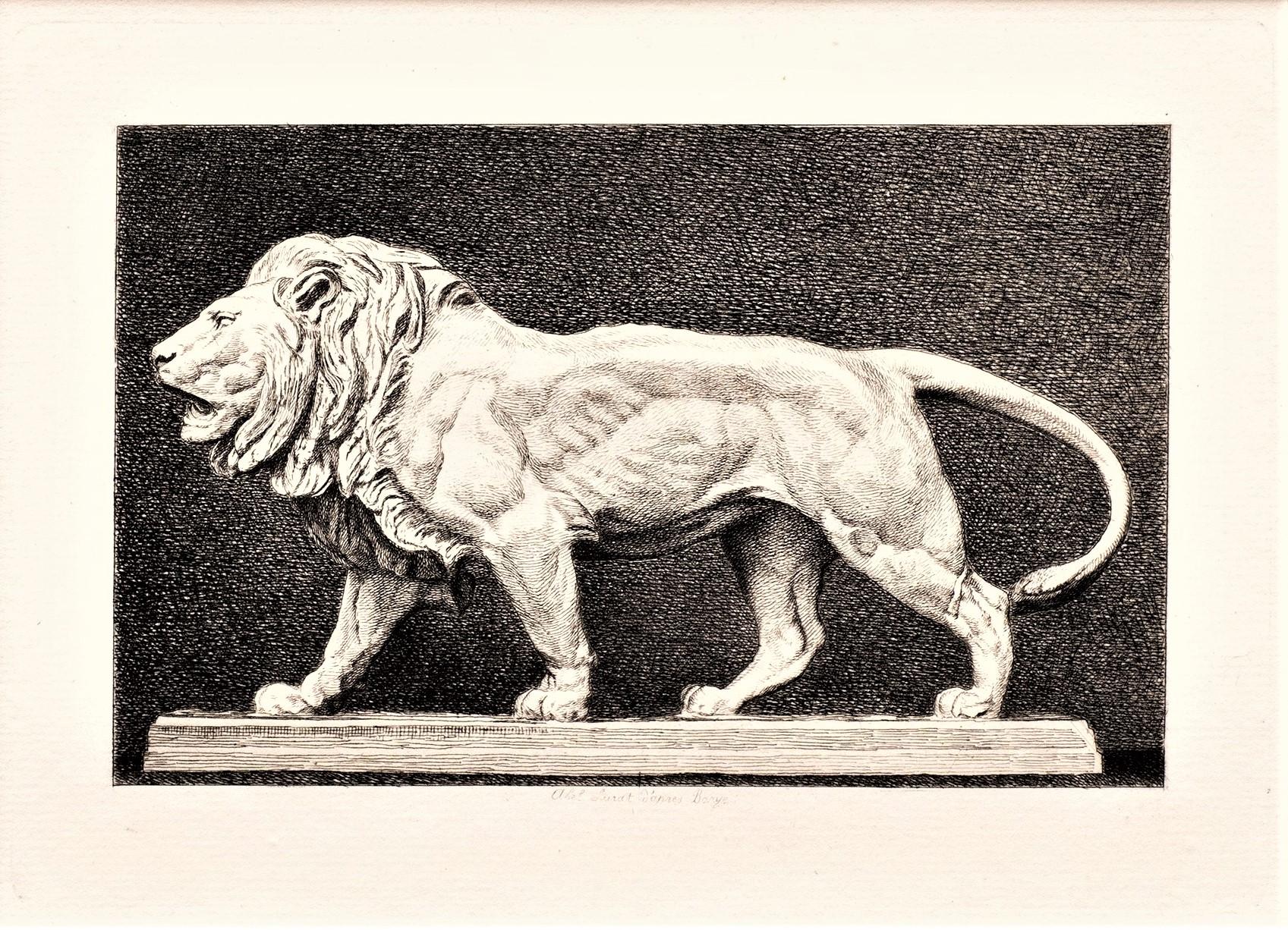 Aguafuerte antiguo Le Lion Qui Marche de Antoine-Louis Barye (francés, 1796-1875) en venta 2