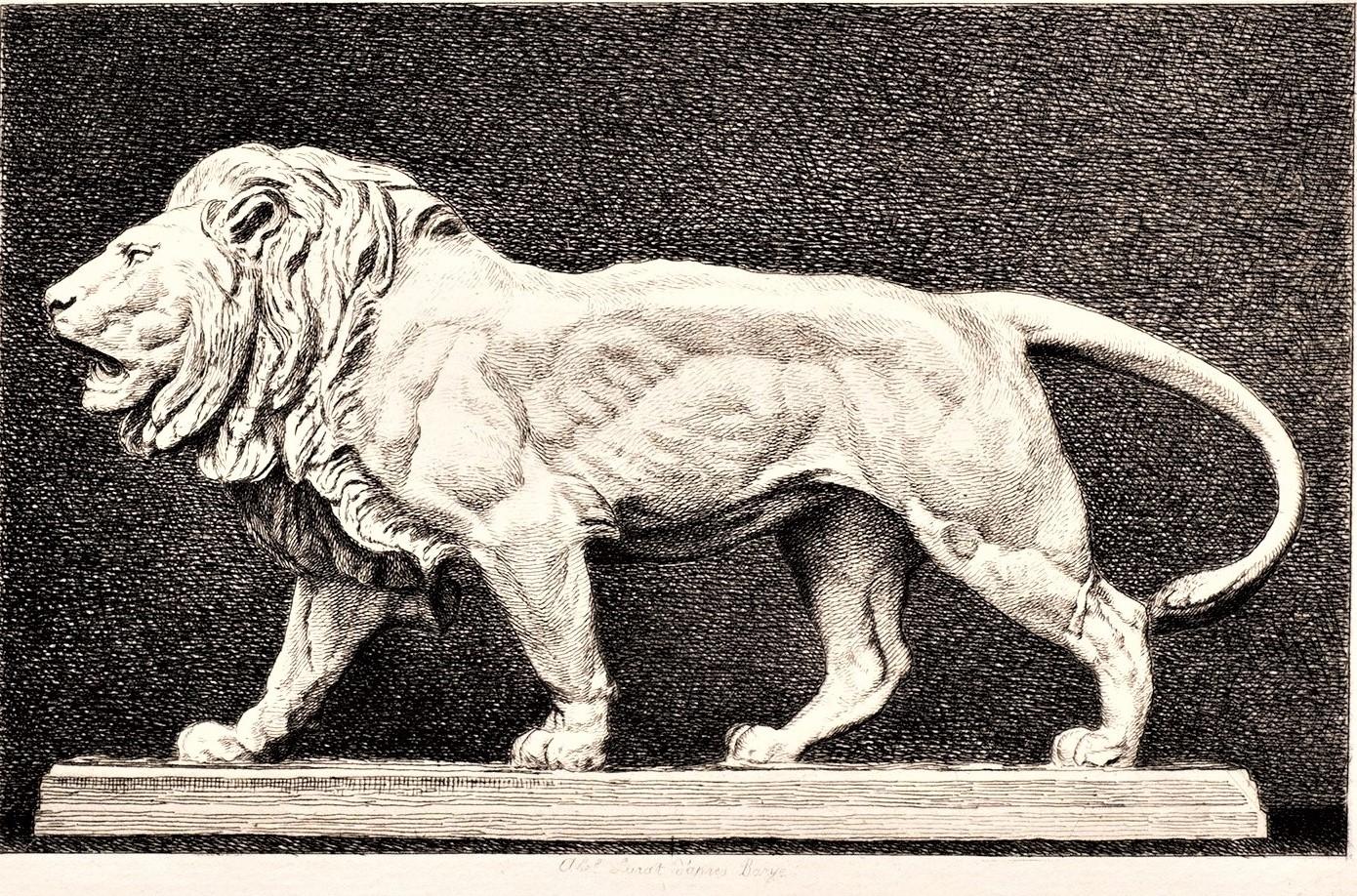 Antique Etching Le Lion Qui Marche by Antoine-Louis Barye (French, 1796-1875)   For Sale 2