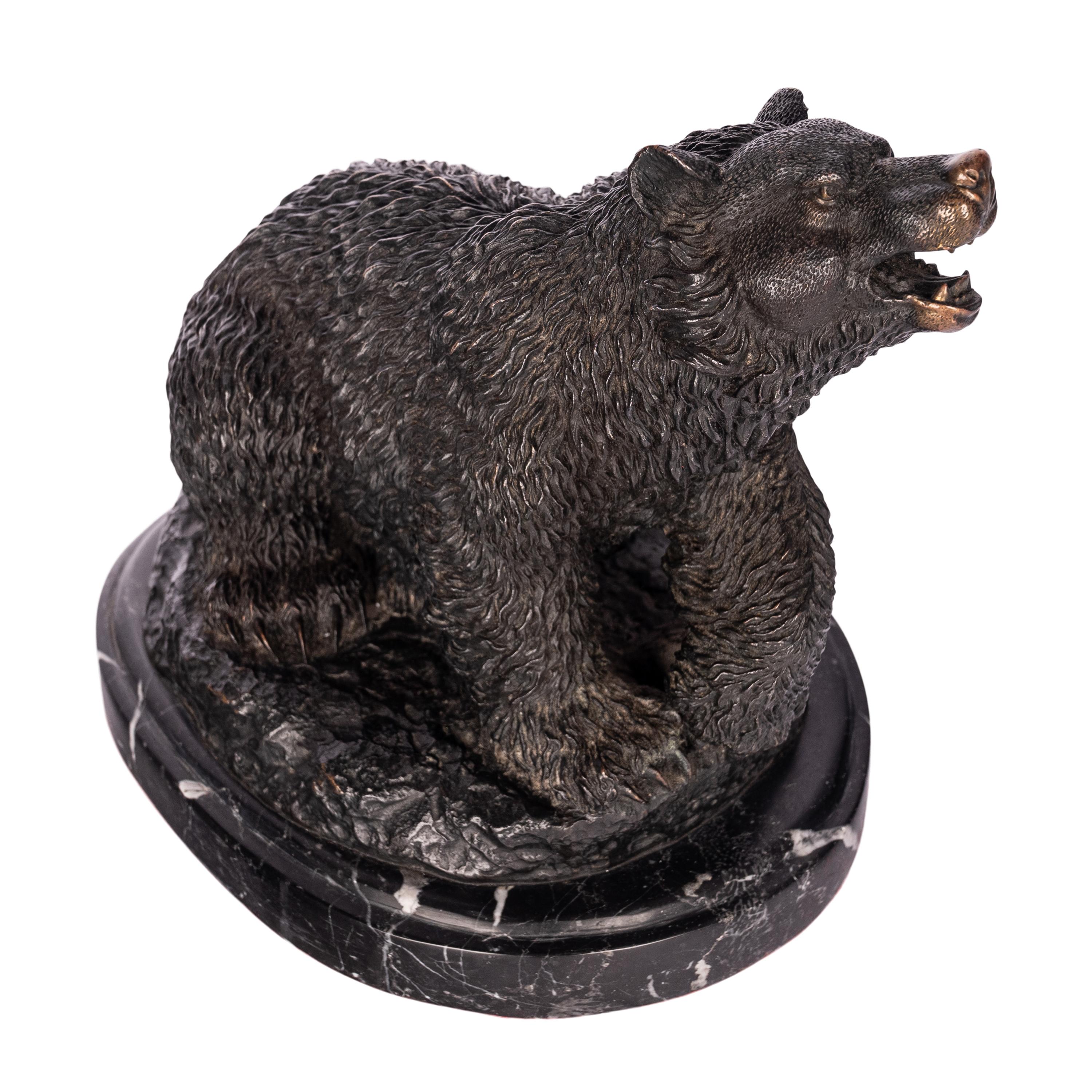 Antique 19th Century French Bonze Animalier Braunbär Statue Skulptur Paris im Angebot 6