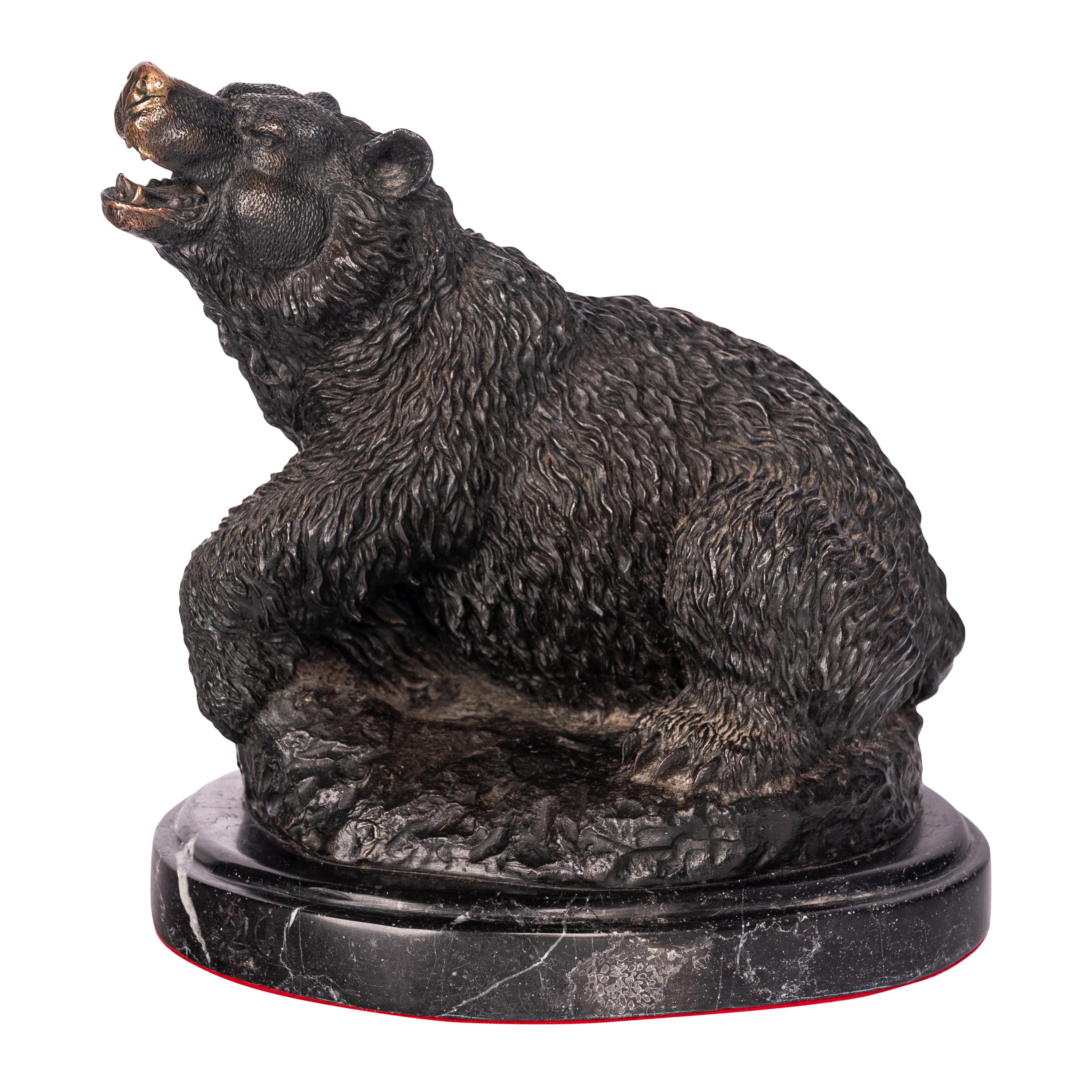 Antique 19th Century French Bonze Animalier Braunbär Statue Skulptur Paris (Französische Schule), Sculpture, von Antoine-Louis Barye