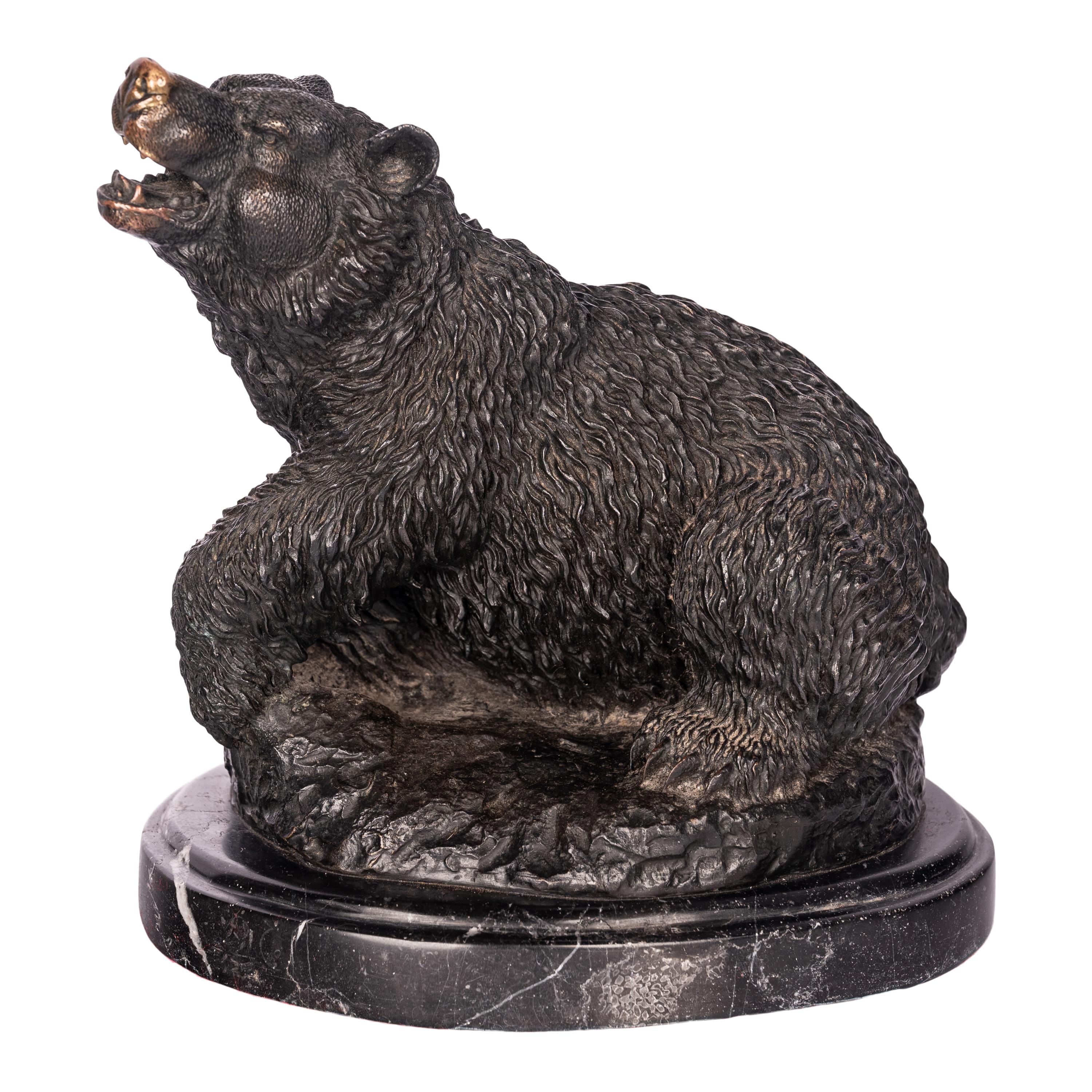 Antique 19th Century French Bonze Animalier Braunbär Statue Skulptur Paris im Angebot 4