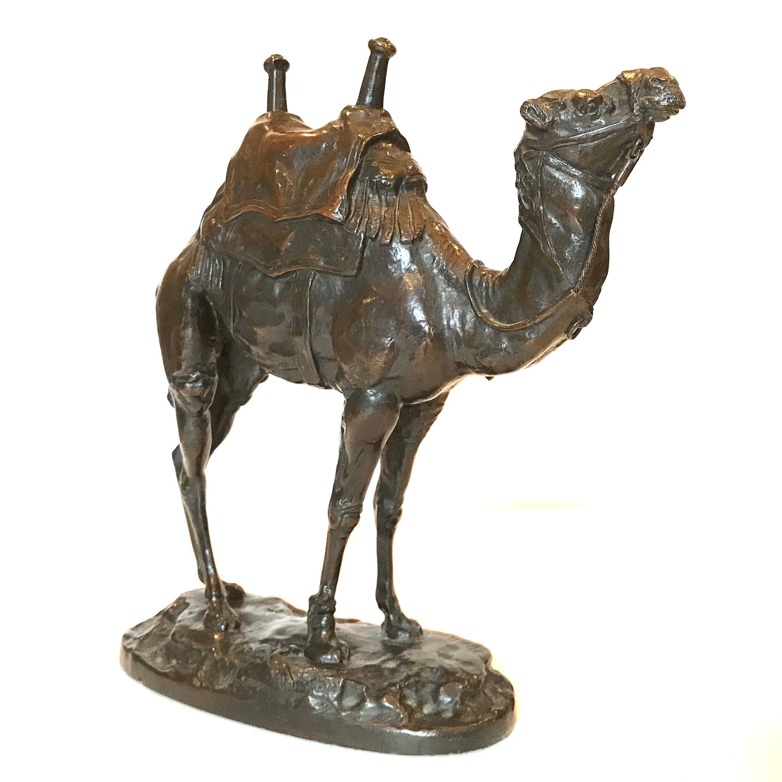 Antoine Louis Barye Bronze Dromadaire Harnaché D'Égypte Camel - Gold Figurative Sculpture by Antoine-Louis Barye