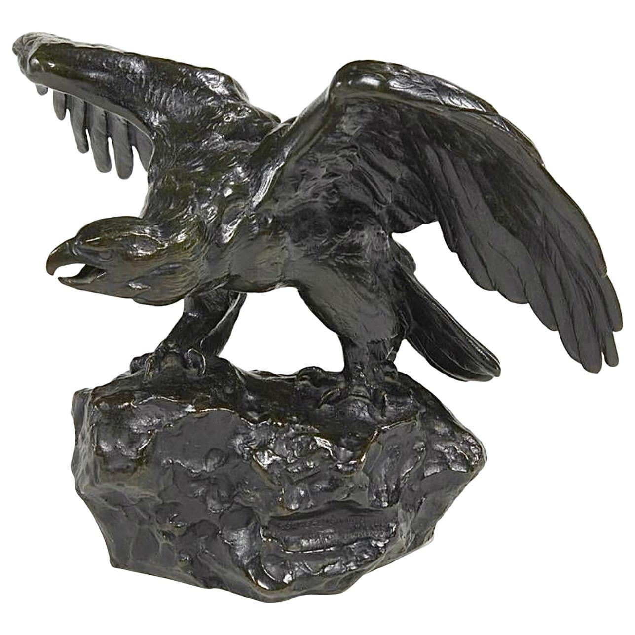 Antoine-Louis Barye Figurative Sculpture - Antoine Louis Barye Bronze Eagle