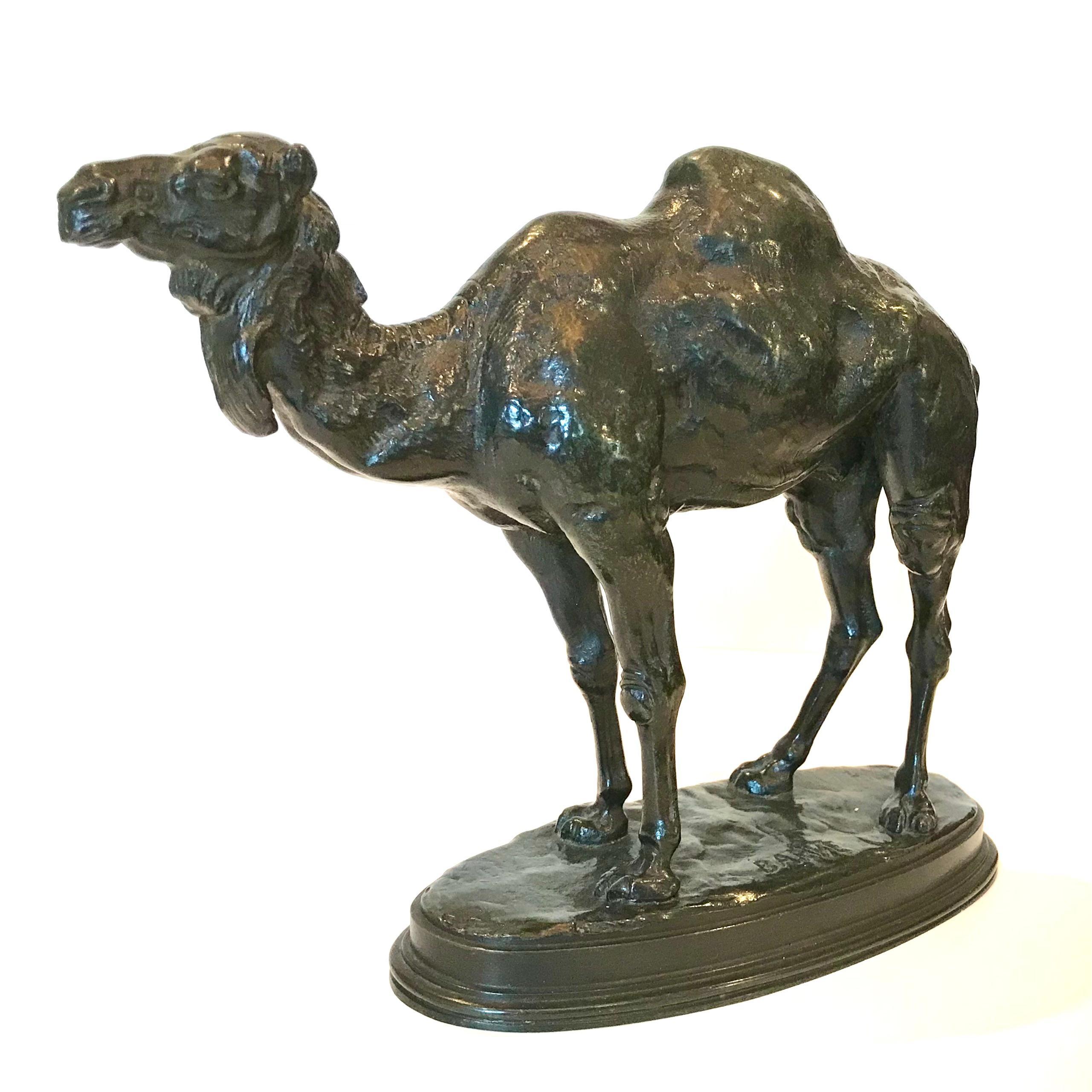 Antoine Louis Barye Dromadaire D’Algerie Camel - Gold Figurative Sculpture by Antoine-Louis Barye