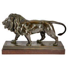 Antique Antoine Louis Barye Lion Qui marche 17 Inch