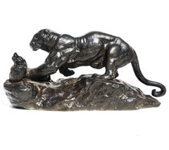 Antoine Louis Barye Panther Attacking A Civet Cat