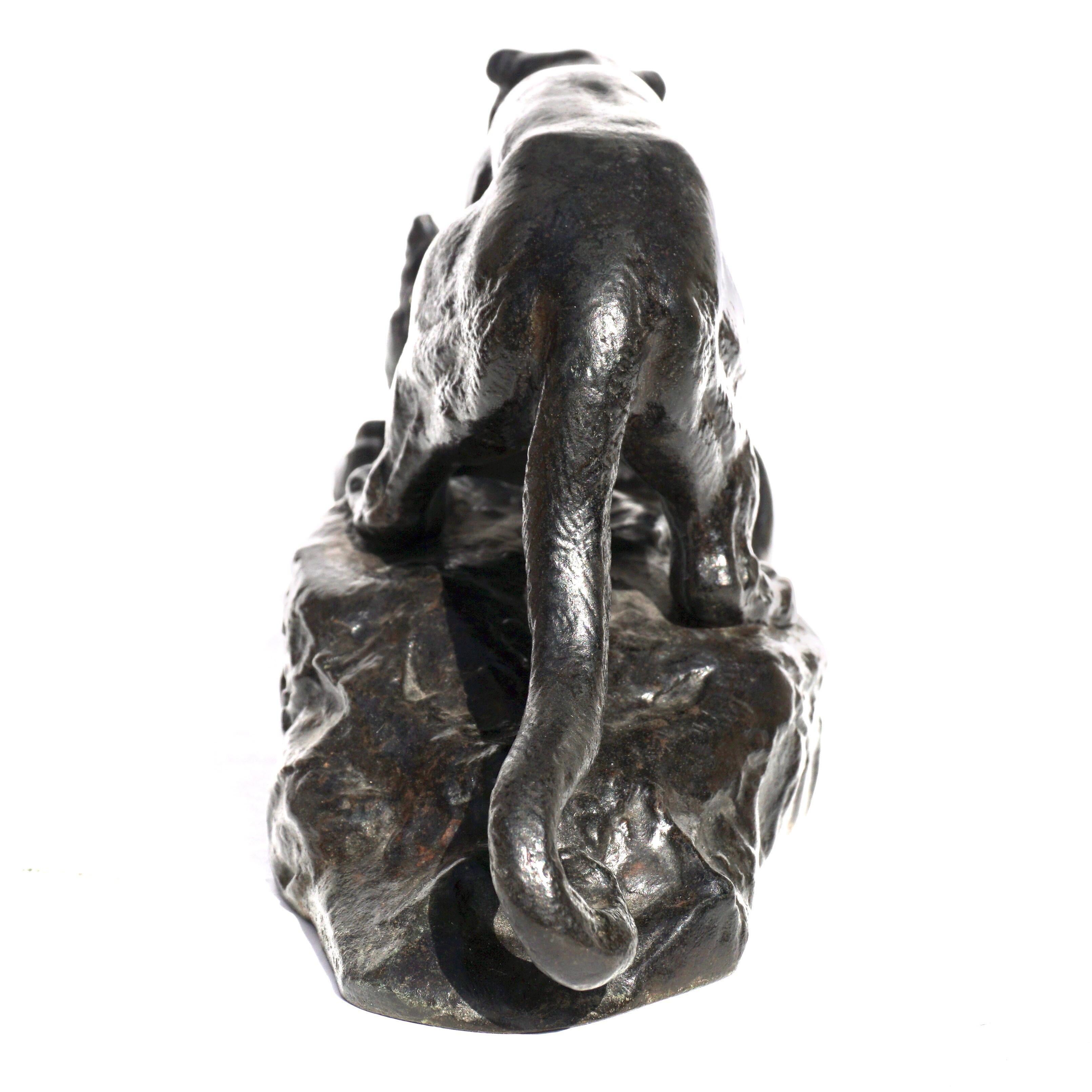 Antoine Louis Barye Panther Attacking A Civet Cat For Sale 4