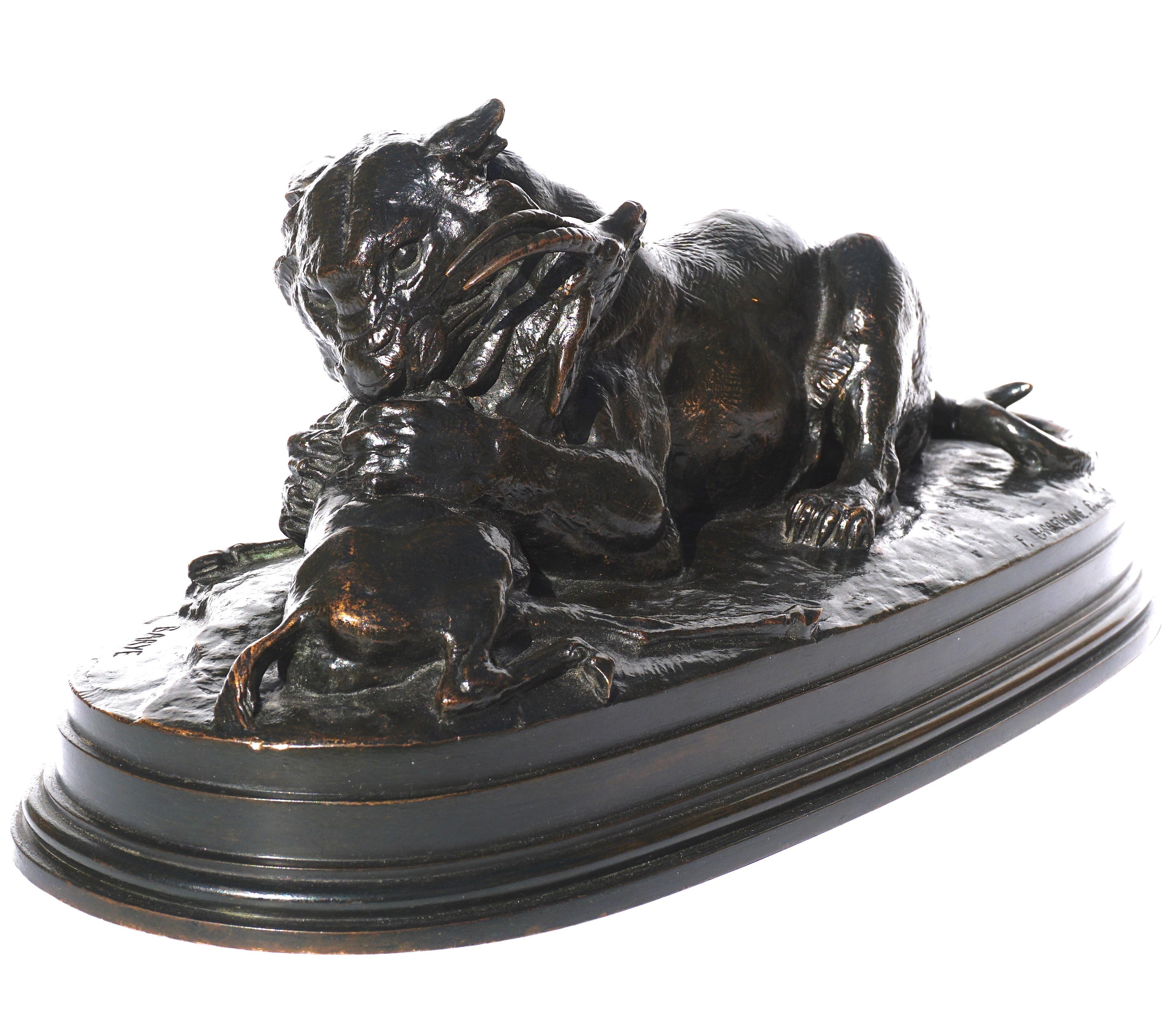 Antoine Louis Barye “Tiger devouring A Gazelle” For Sale 2