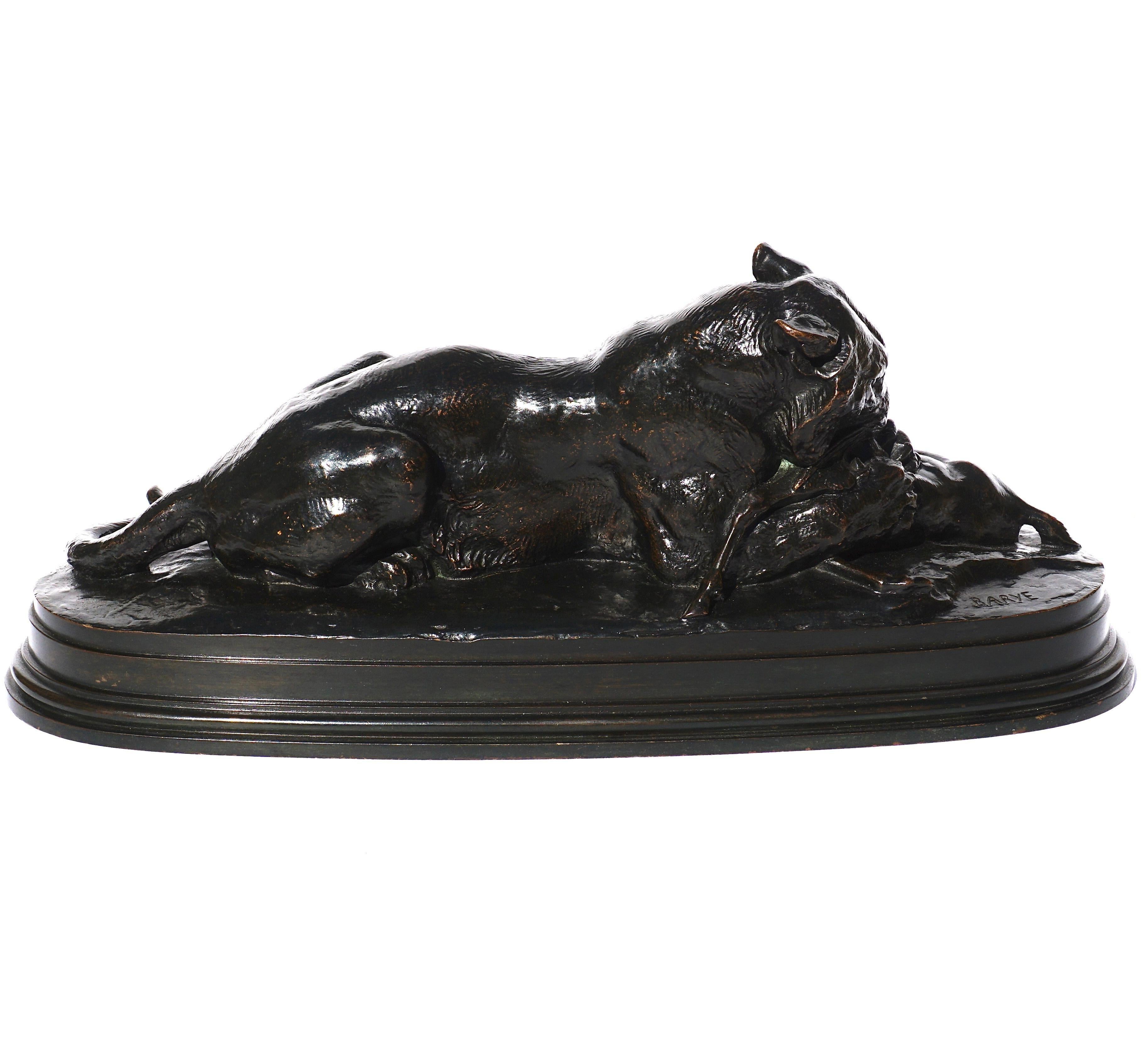 Antoine Louis Barye “Tiger devouring A Gazelle” For Sale 3
