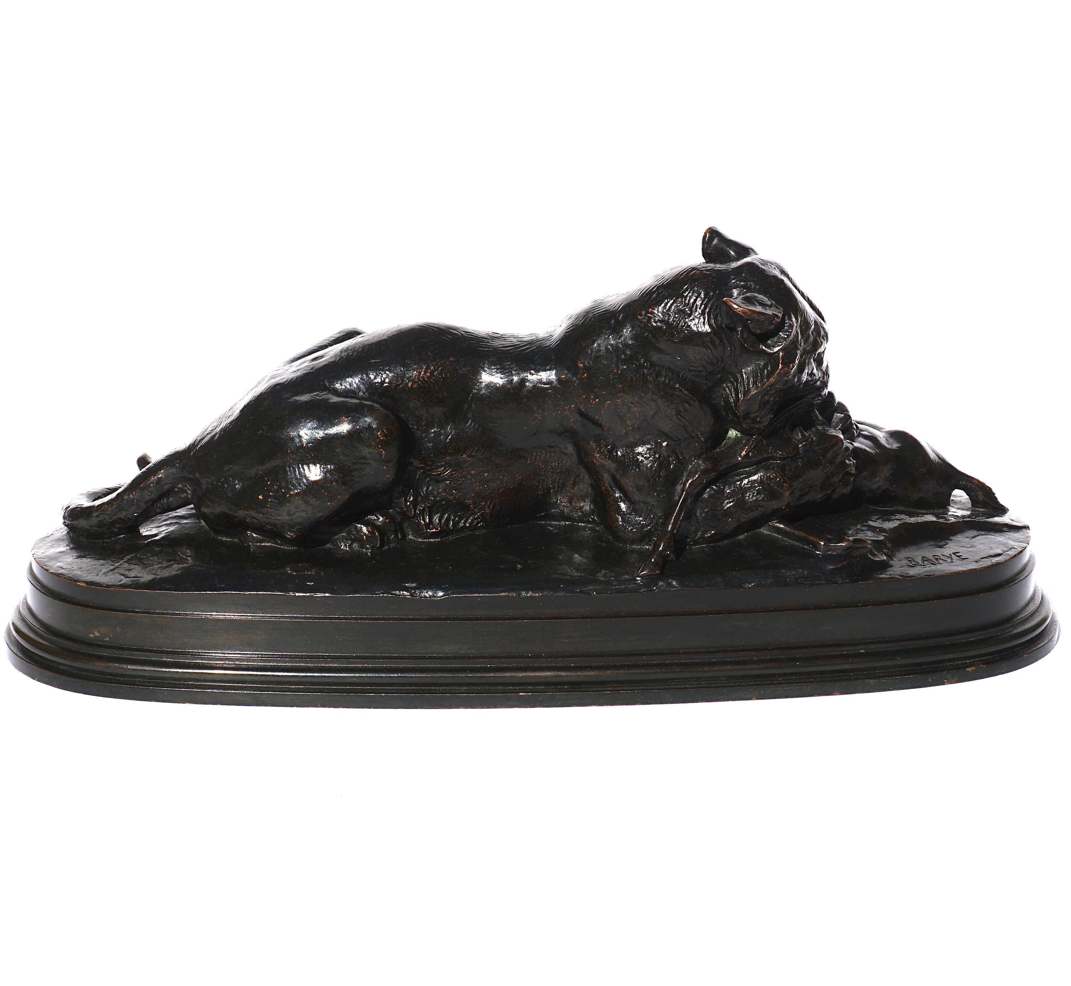 Antoine Louis Barye “Tiger devouring A Gazelle” For Sale 4