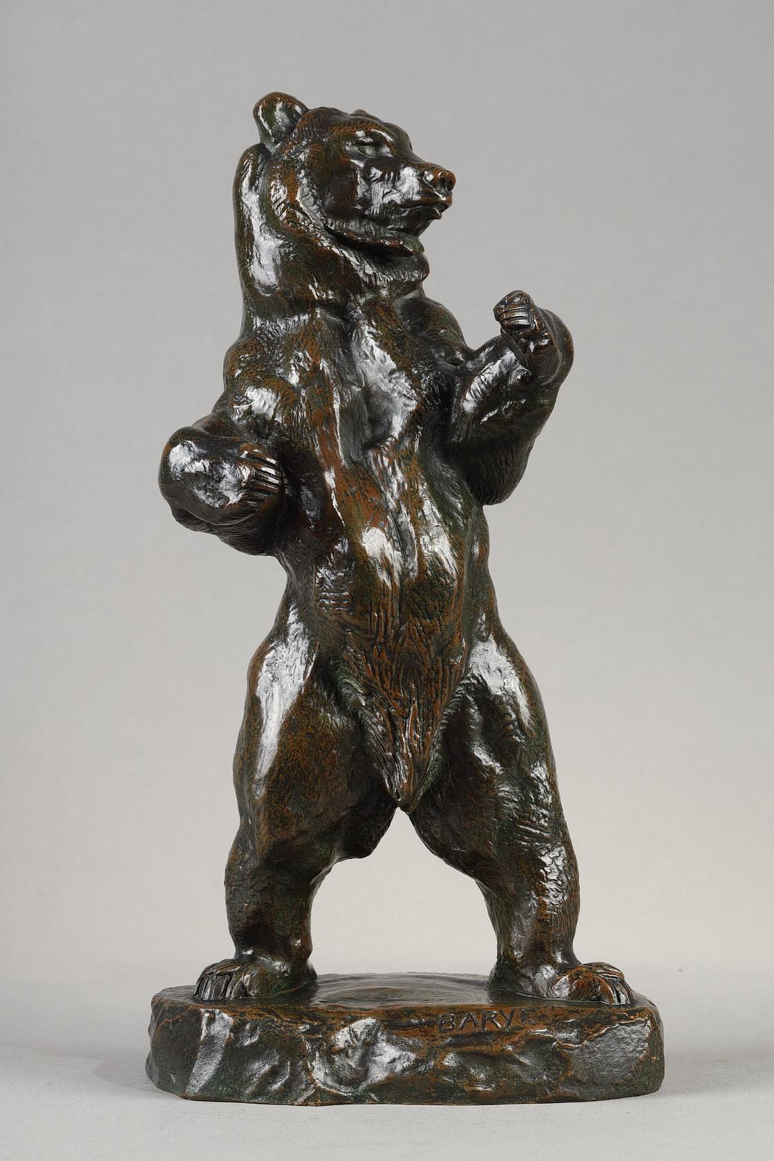 Bear standing - Sculpture by Antoine-Louis Barye