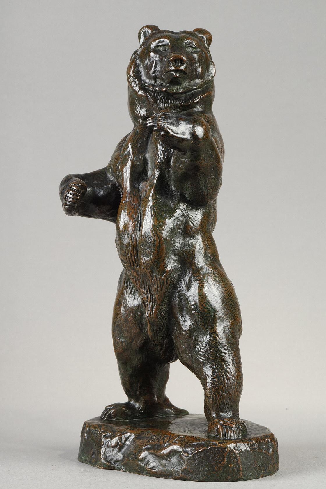 Antoine-Louis Barye Figurative Sculpture - Bear standing