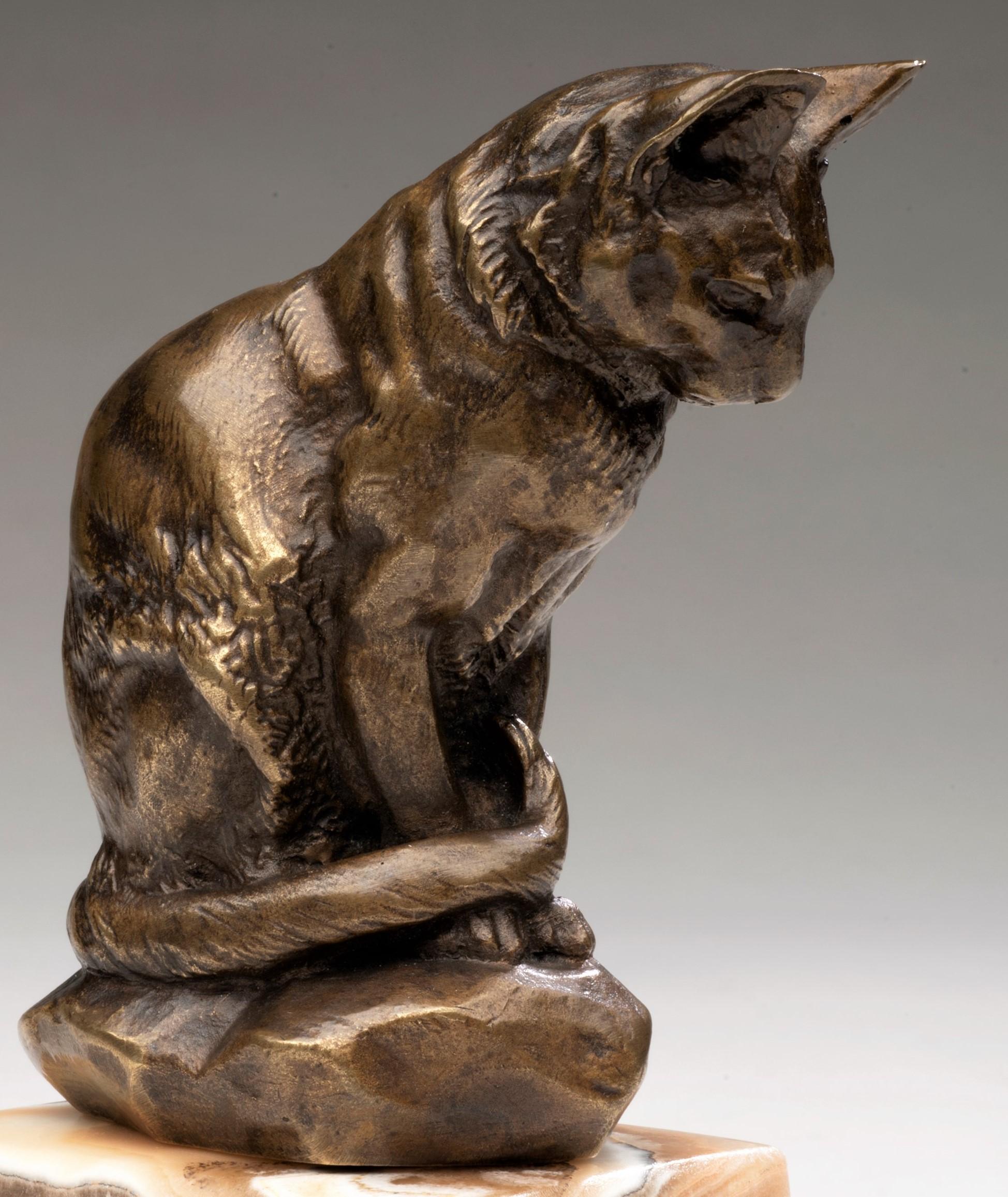 Bronze Model of a Seated Cat Antoine-Louis Barye (1795-1875) 9