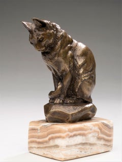 Bronze Model of a Seated Cat Antoine-Louis Barye (1795-1875)