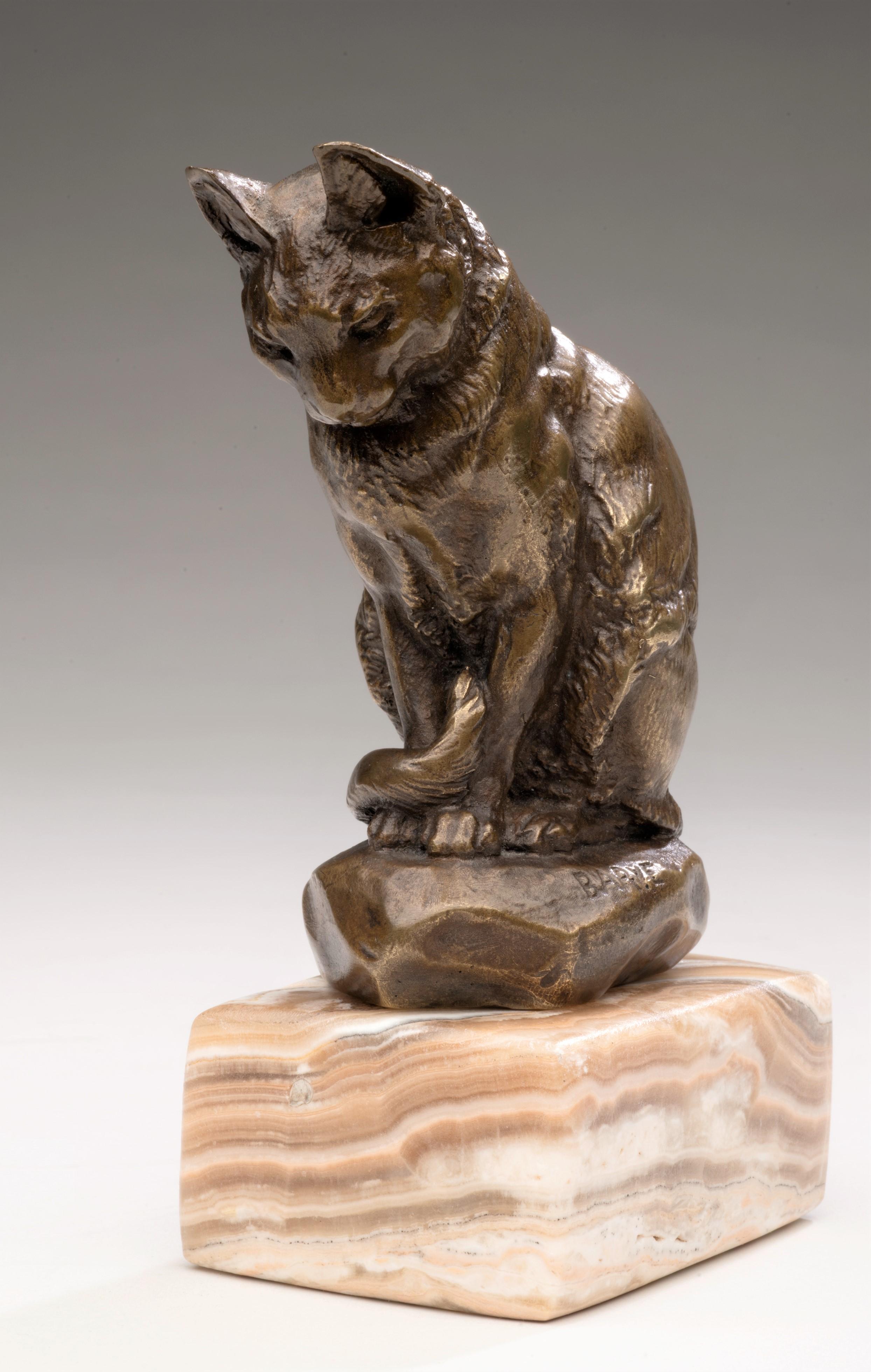 Bronze Model of a Seated Cat Antoine-Louis Barye (1795-1875) 2