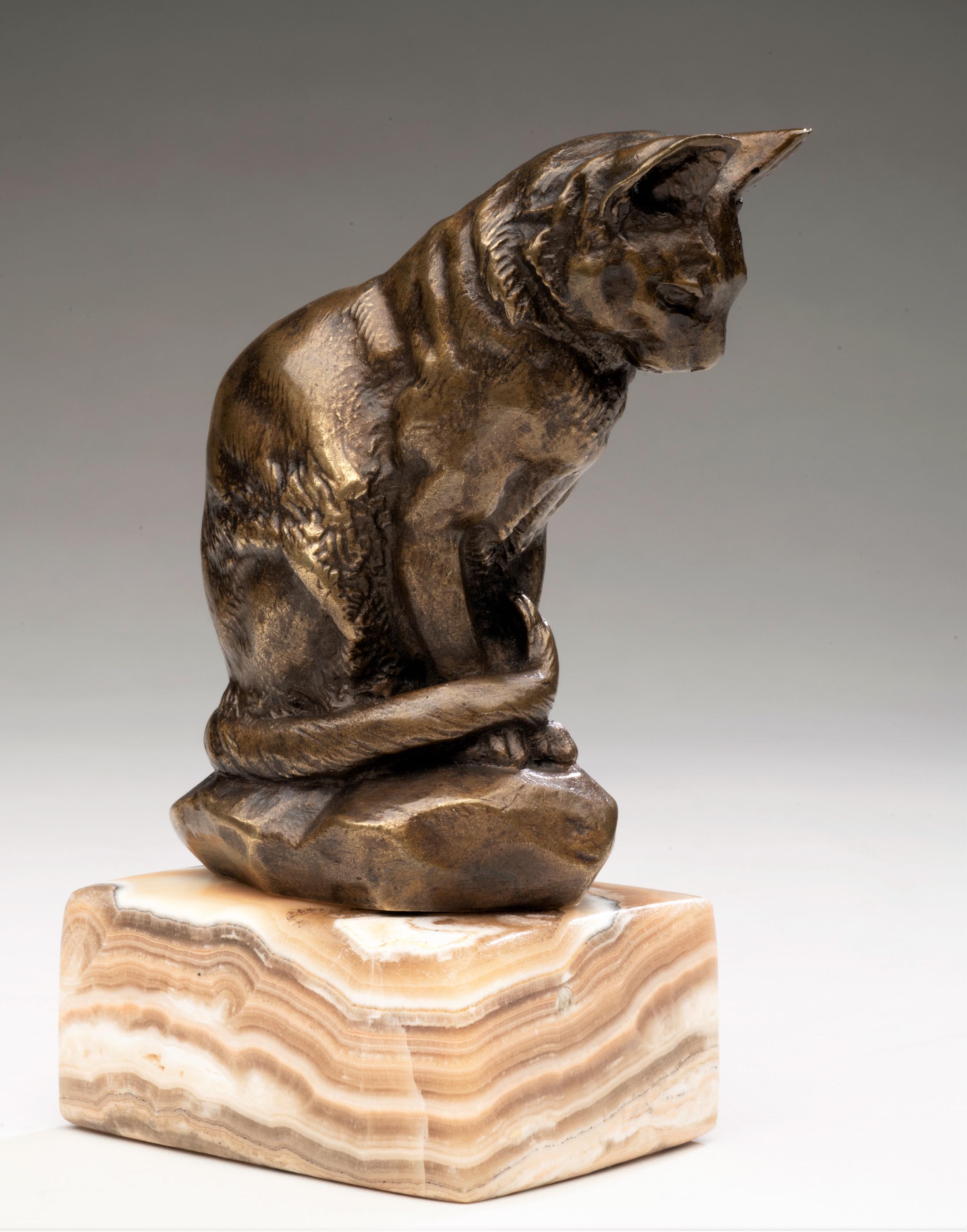 Bronze Model of a Seated Cat Antoine-Louis Barye (1795-1875) 3