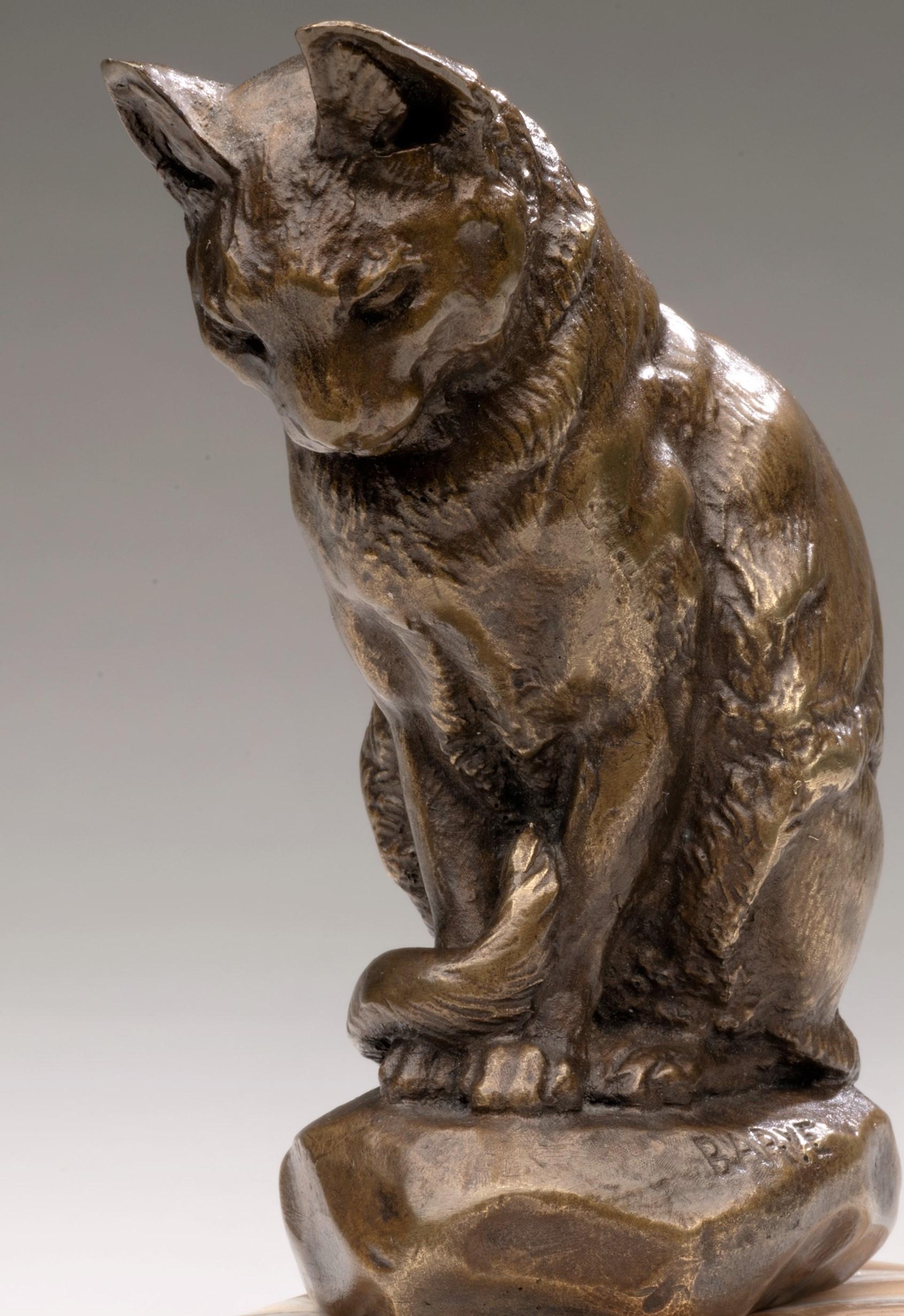 Bronze Model of a Seated Cat Antoine-Louis Barye (1795-1875) 7