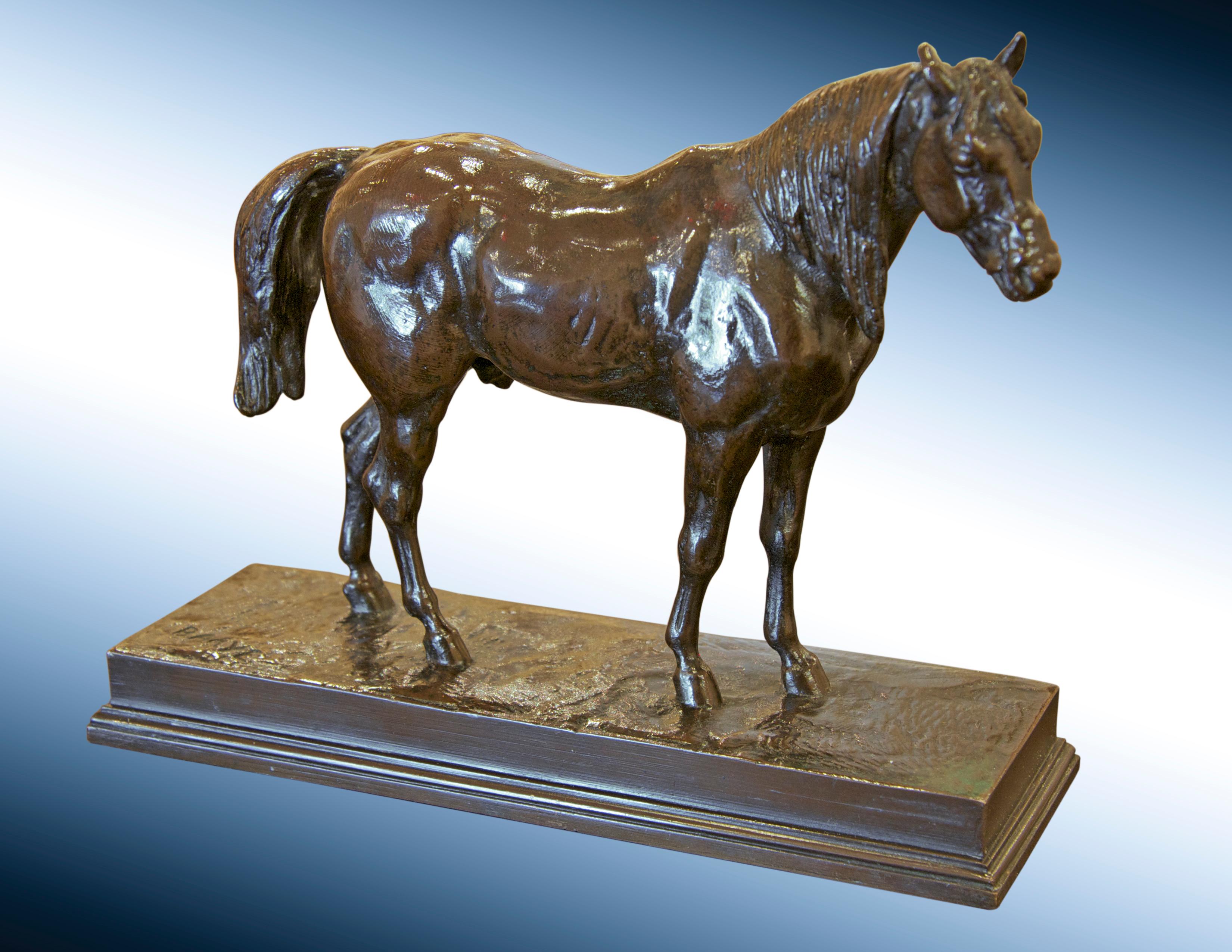 Antoine-Louis Barye Figurative Sculpture - Le cheval demi-sang arabe