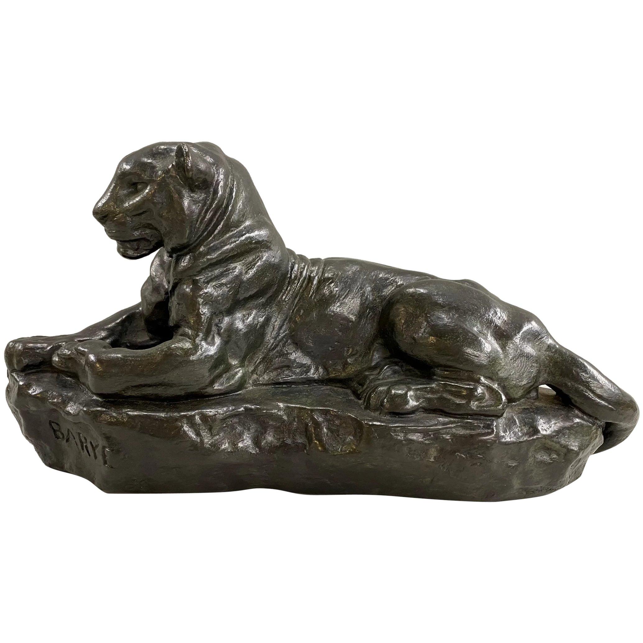 Antoine-Louis Barye Figurative Sculpture - Panther of India