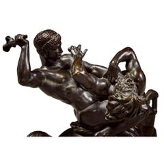 Patinated Bronze Statue of Theseus and the Centaur by Antoine-Louis Barye