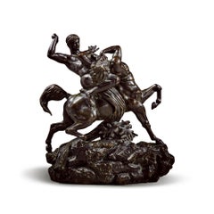 Patinated Bronze Statue of Theseus and the Centaur by Antoine-Louis Barye 