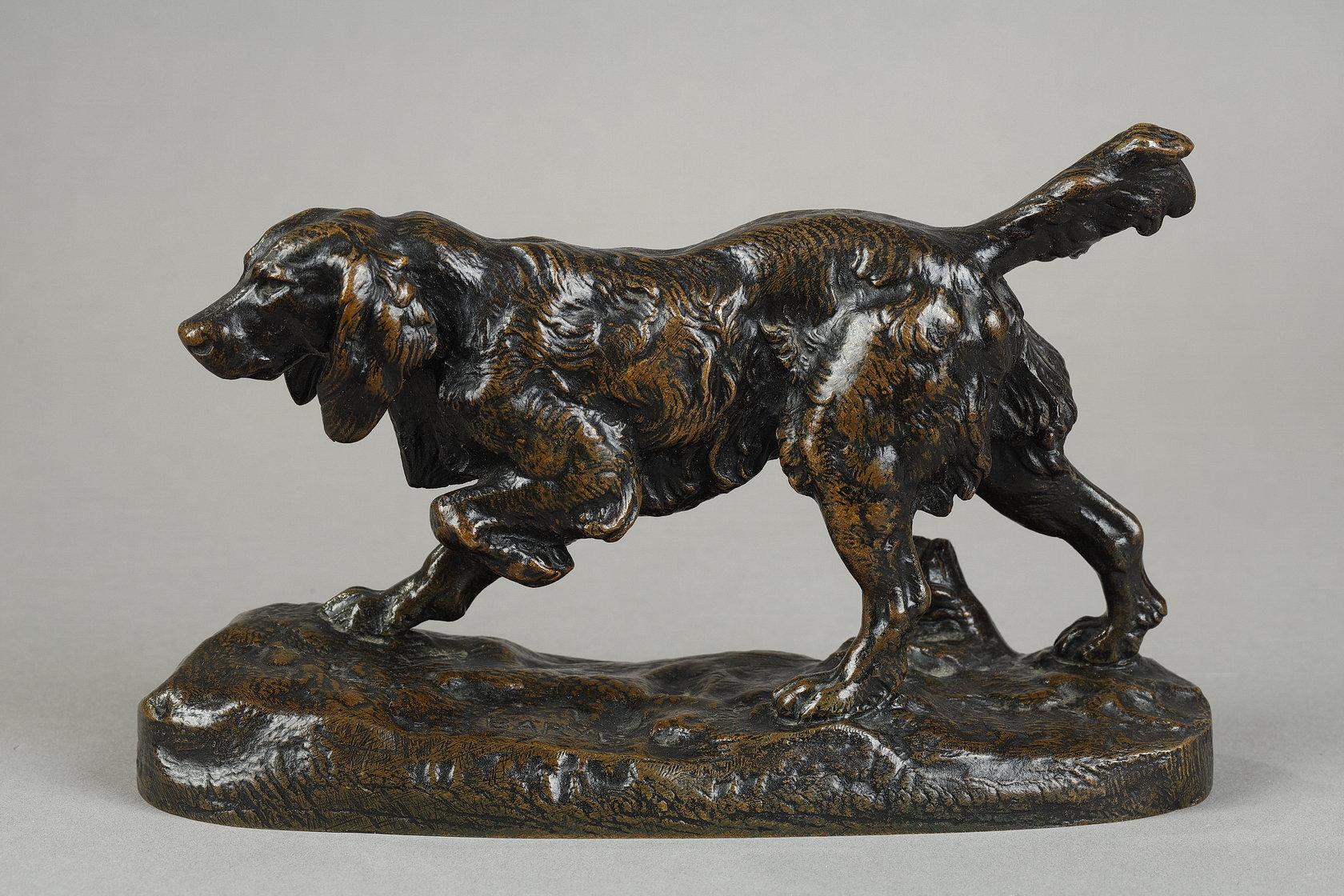 Spaniel n°1 - Sculpture di Antoine-Louis Barye