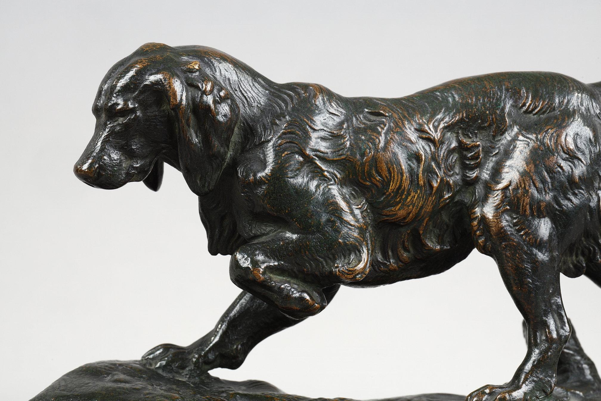 Spaniel n°1 - Sculpture di Antoine-Louis Barye