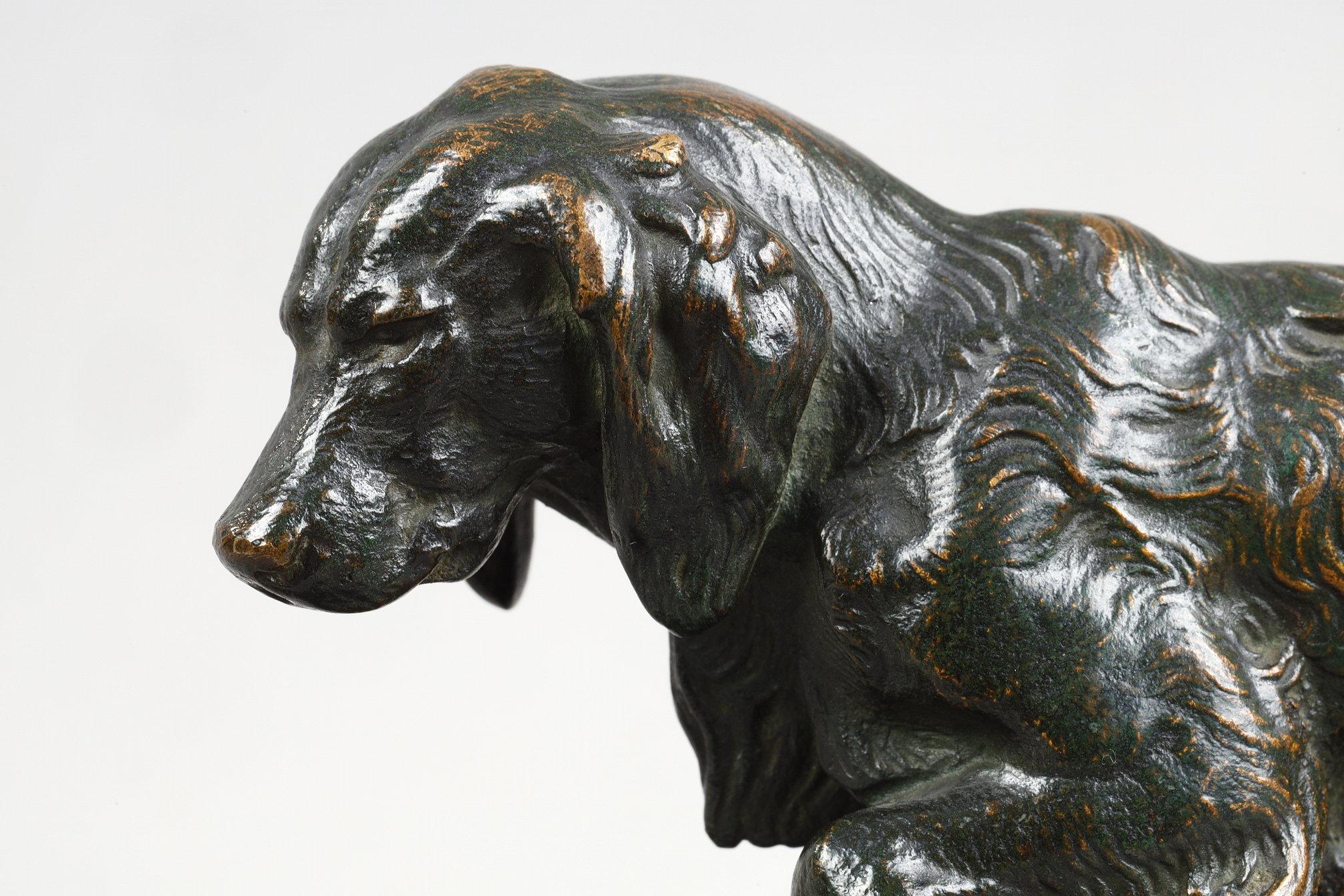 Spaniel n°1 - Sculpture Scuola francese di Antoine-Louis Barye