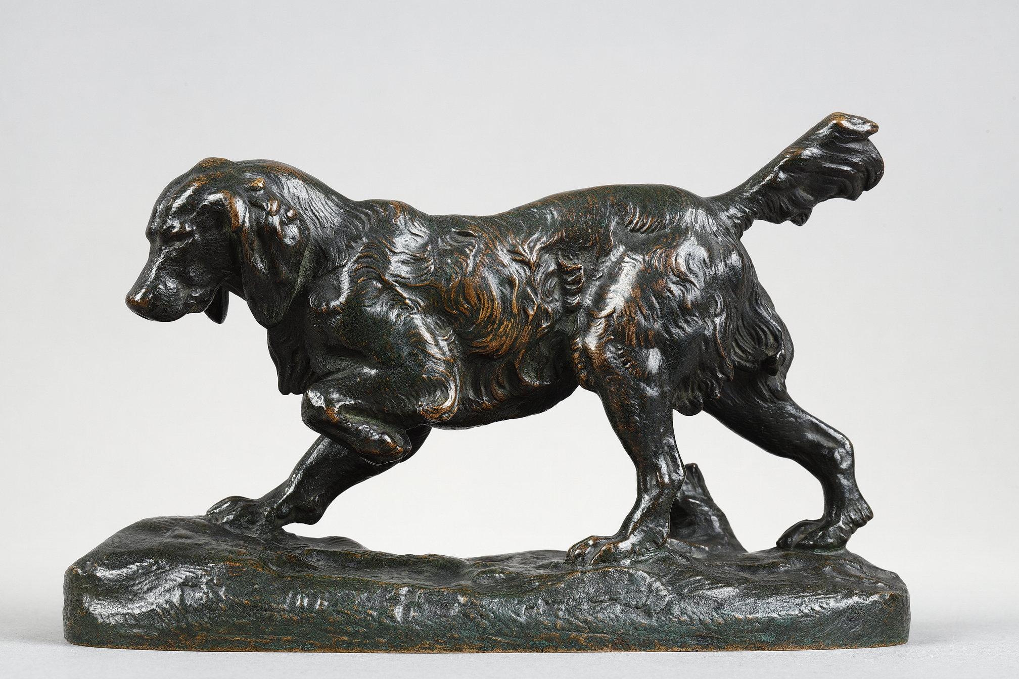 Figurative Sculpture di Antoine-Louis Barye - Spaniel n°1