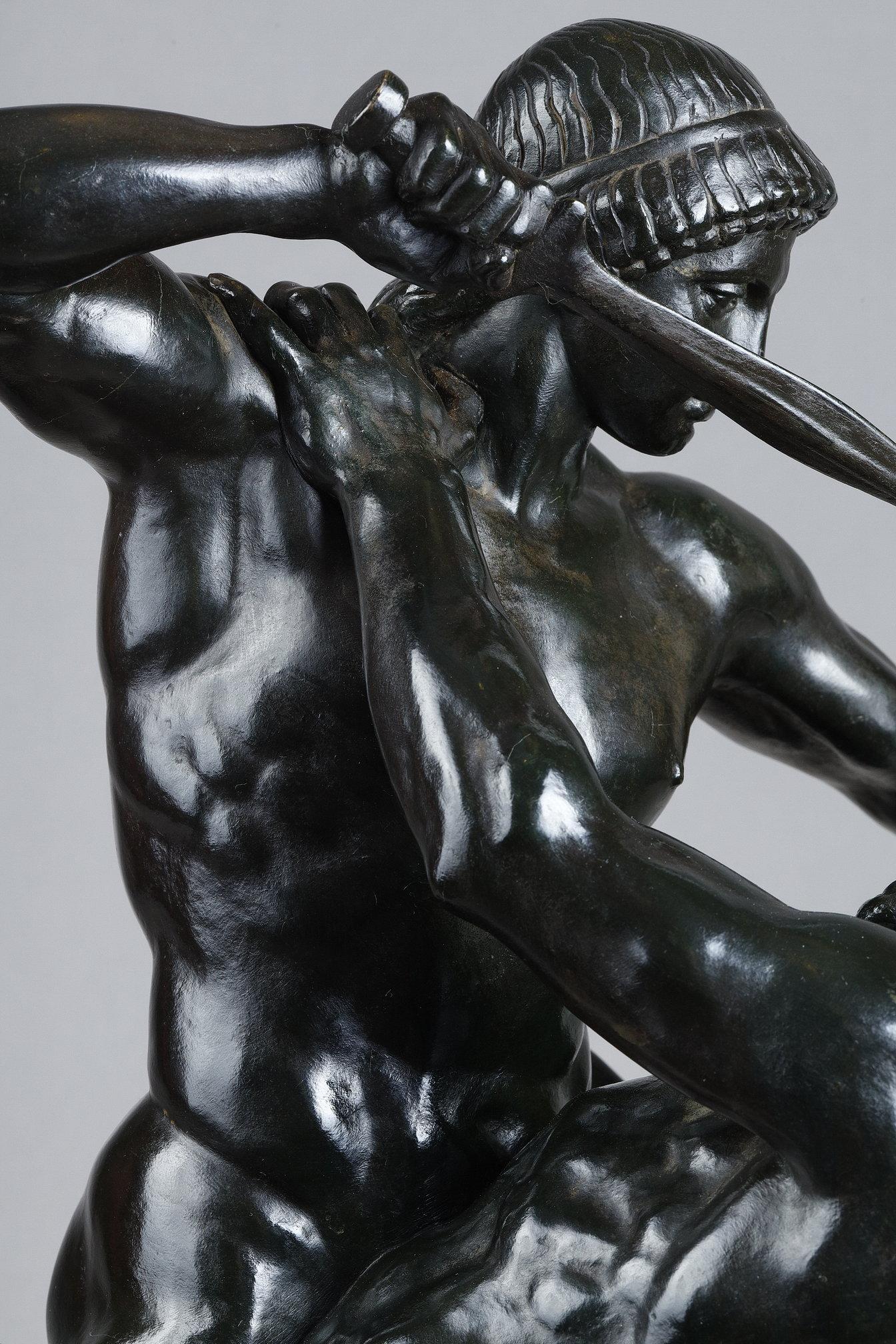 Theseus slaying the Minotaur - French School Sculpture by Antoine-Louis Barye
