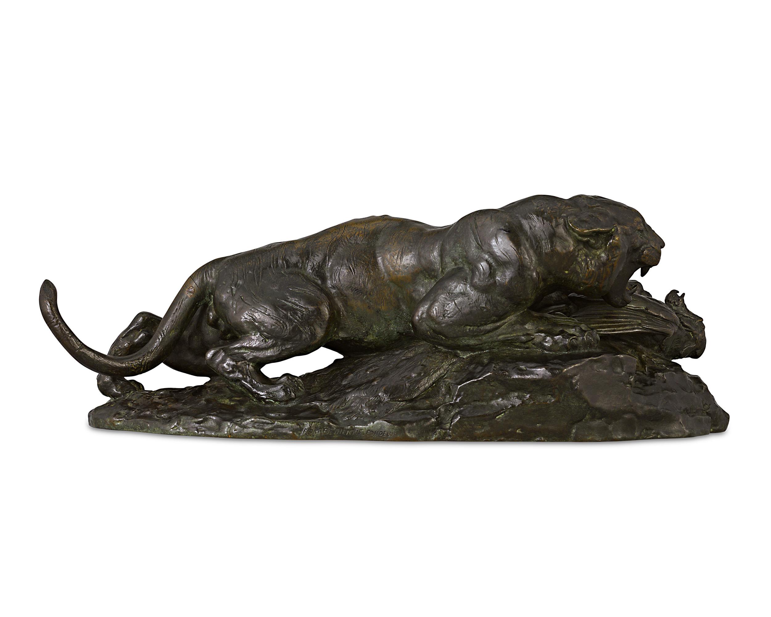 Tigre saissant un paon by Antoine-Louis Barye For Sale 3