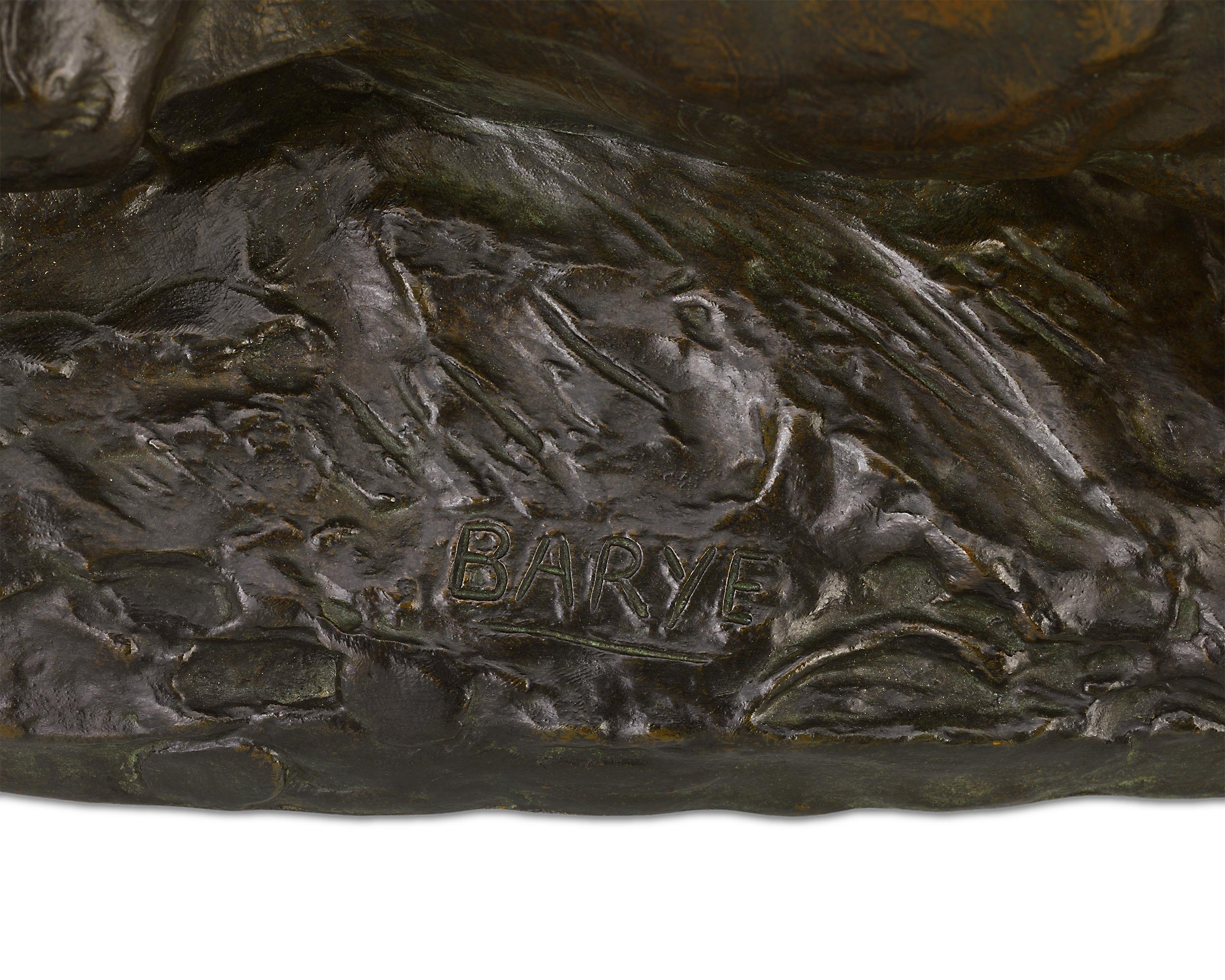 Tigre saissant un paon by Antoine-Louis Barye For Sale 4