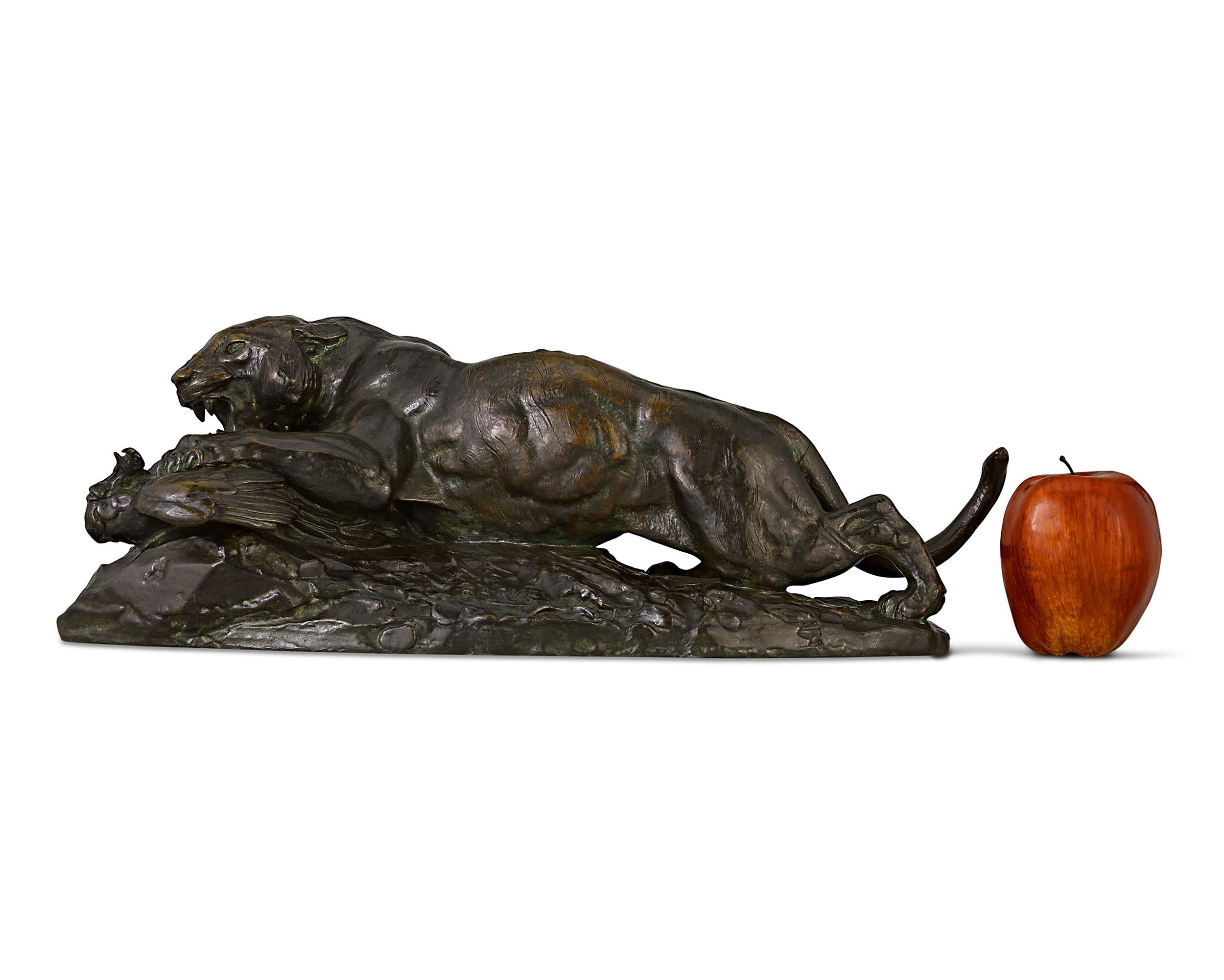 Tigre saissant un paon by Antoine-Louis Barye For Sale 6