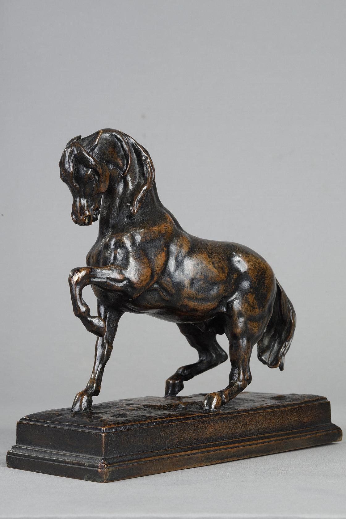 Caballo turco, escultura animal de bronce 7