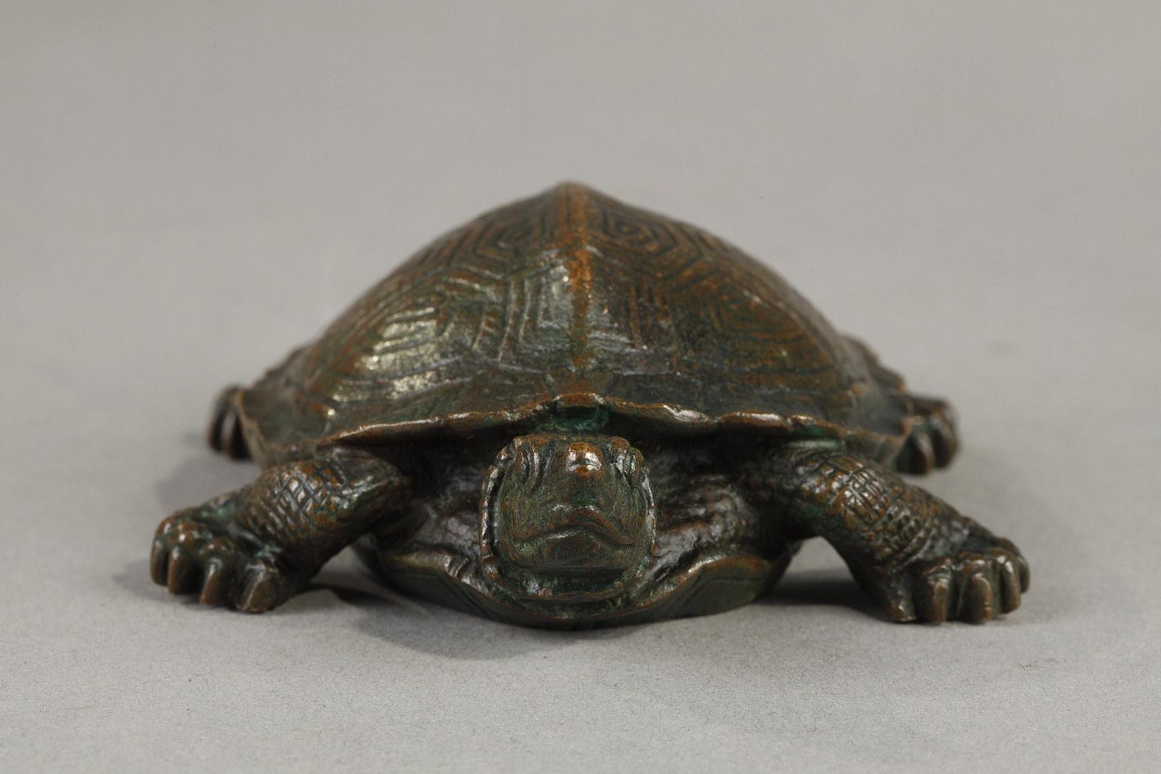 Turtle n°2
(model without base)
by Antoine-Louis Barye (1796-1875)

Bronze sculpture with a nuanced dark brown patina
signed 