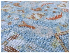 Antioque Persian Malayer Rug Light Blue Ivory Rust Green from Silk Road Rug Inc