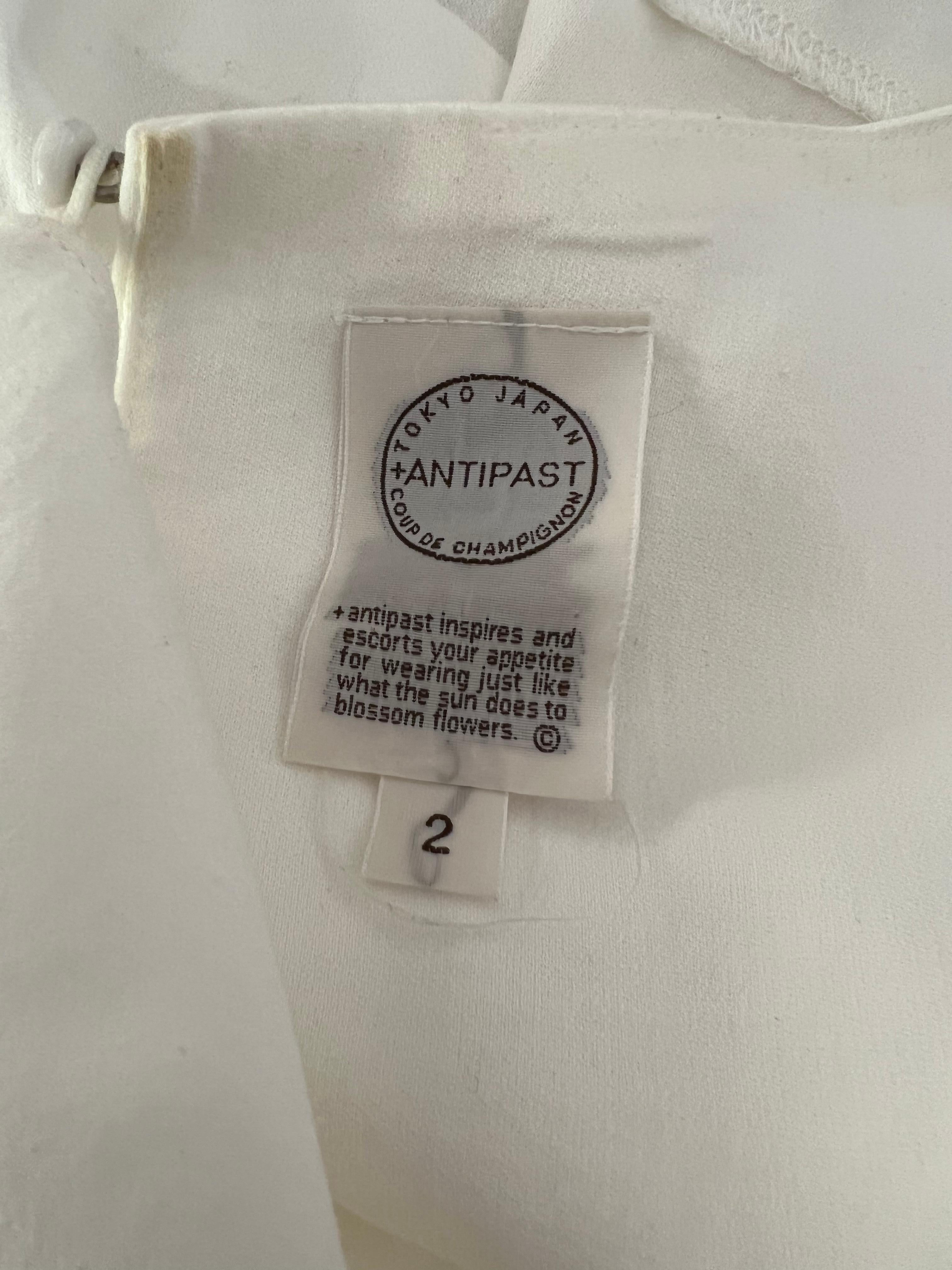 Women's Antipast White Cotton Blouse Top, Size 2  For Sale