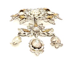 Antiqie 18th Century Slide Pendant Silver Silver Gilt Paste