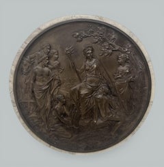 Antiqu Bronze Plaque Duke Dutchess Devonshire Demeter Godess Edward William Wyon