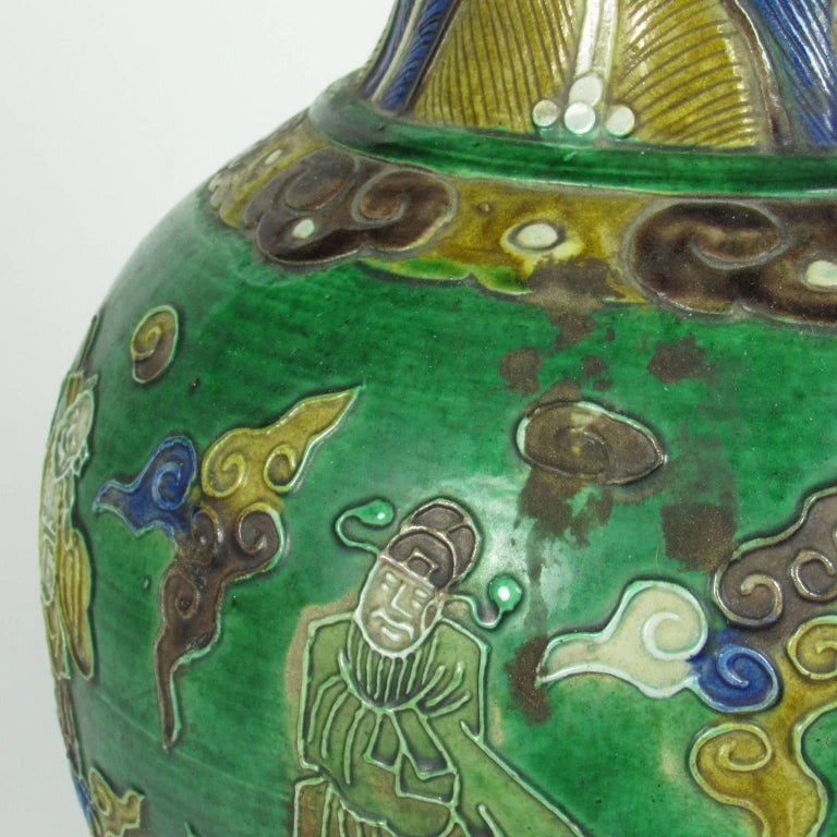Antique Chinese Green Glaze Vase For Sale at 1stdibs