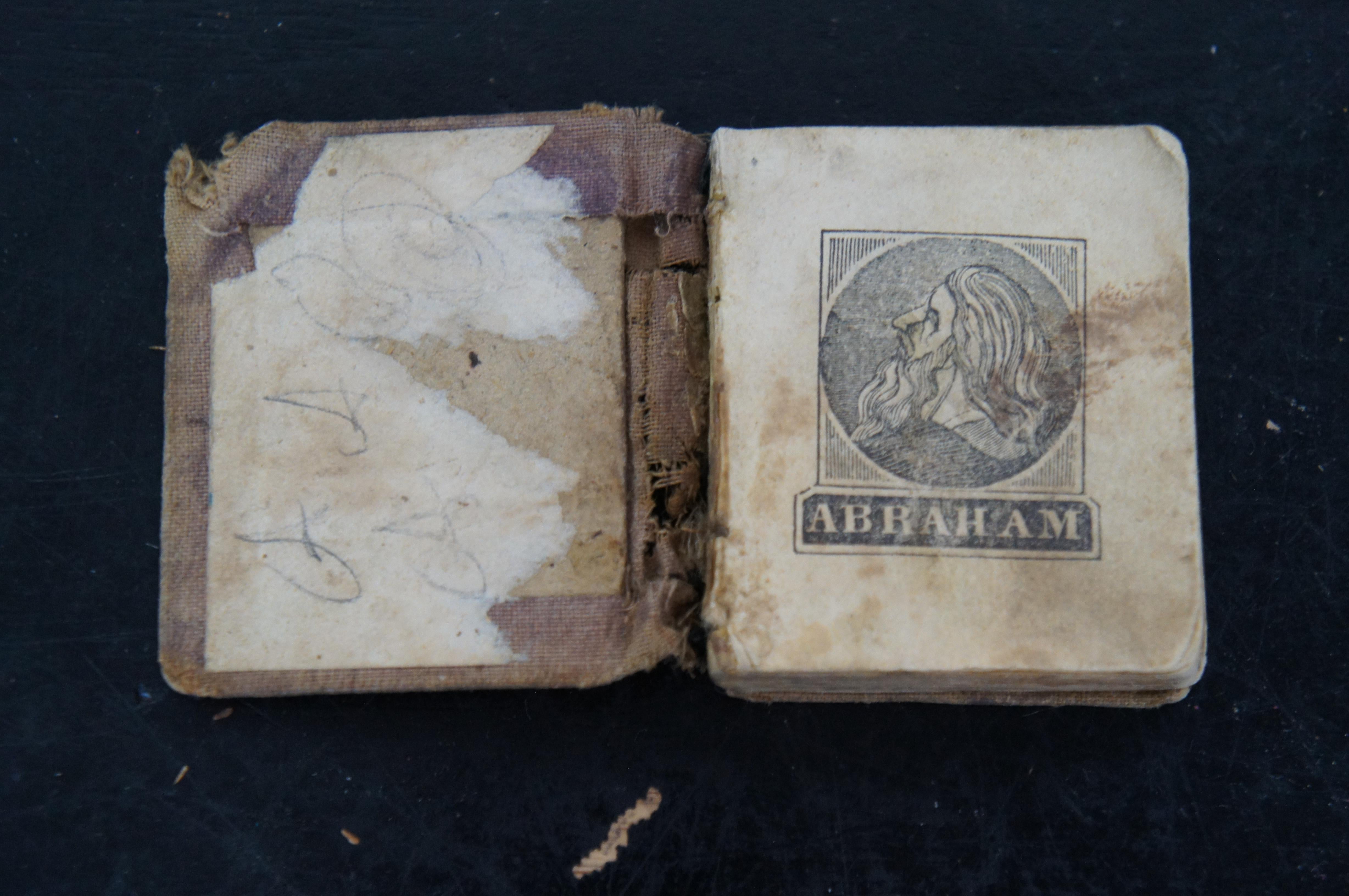 Antiquarian Early 19th Century Bible History Miniature Book Cloth Cover 2