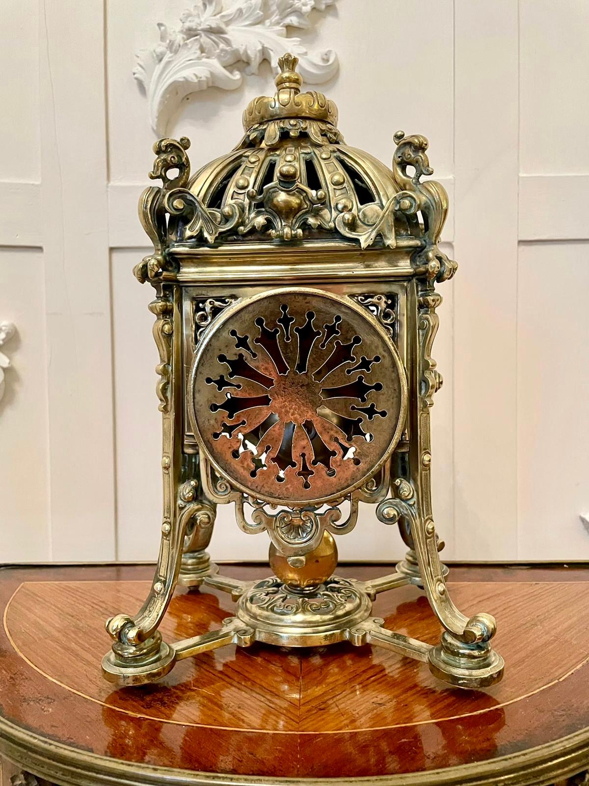 Antique French Brass Gilt Striking Mantel Clock by Henry Marcs & Japy Freres 4