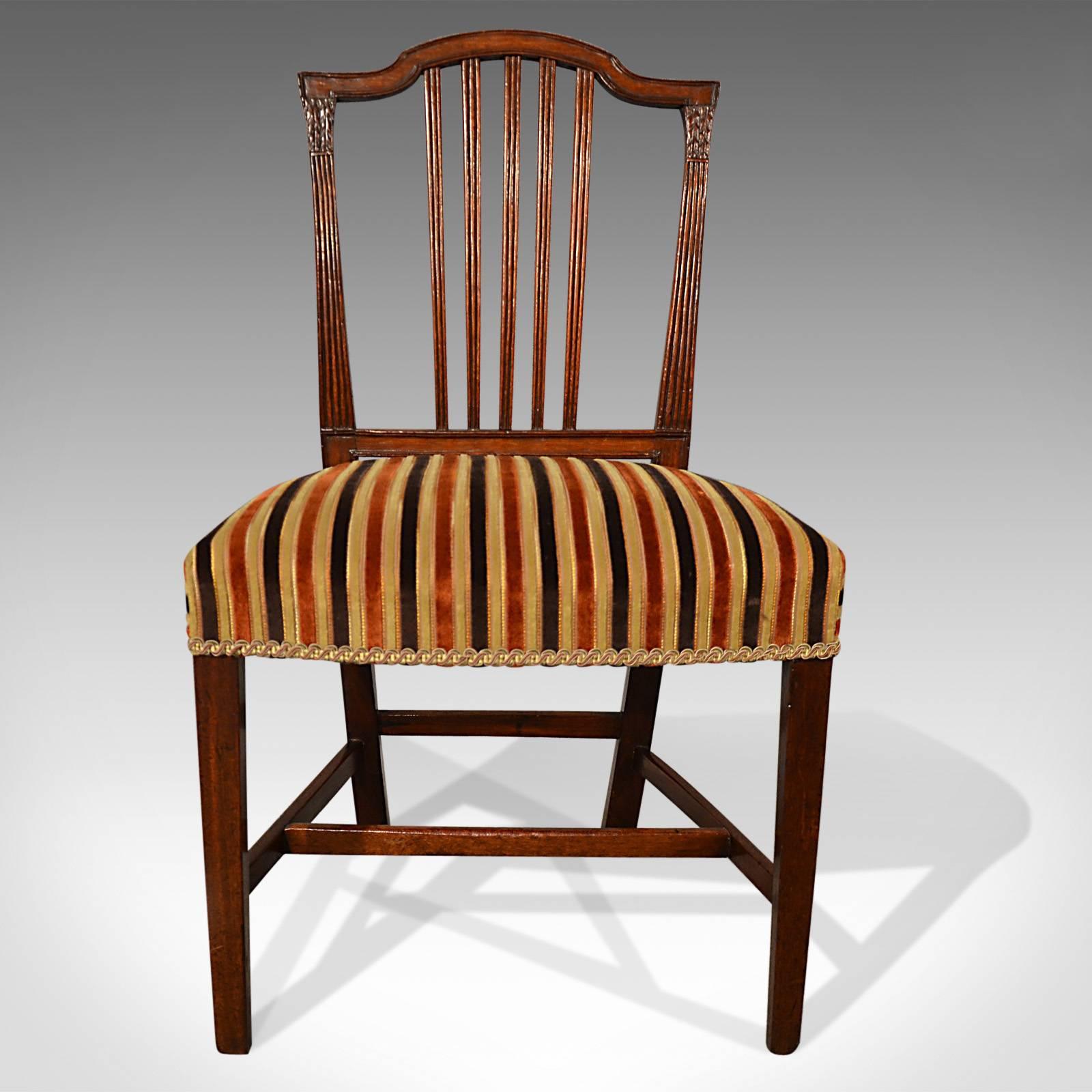 Great Britain (UK) Antique, Dining Chairs, Set of Five, Mahogany, Georgian, Sheraton, English c1800
