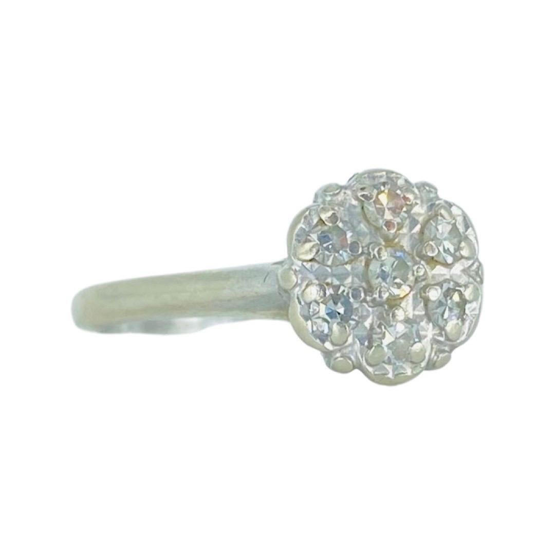 Antique 0.15 Total Carat Weight Single Cut Diamonds Cluster Ring In Good Condition For Sale In Miami, FL