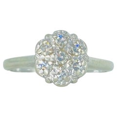 Antiker 0,15 Gesamtkaratgewicht Einzelschliff Diamanten Cluster-Ring