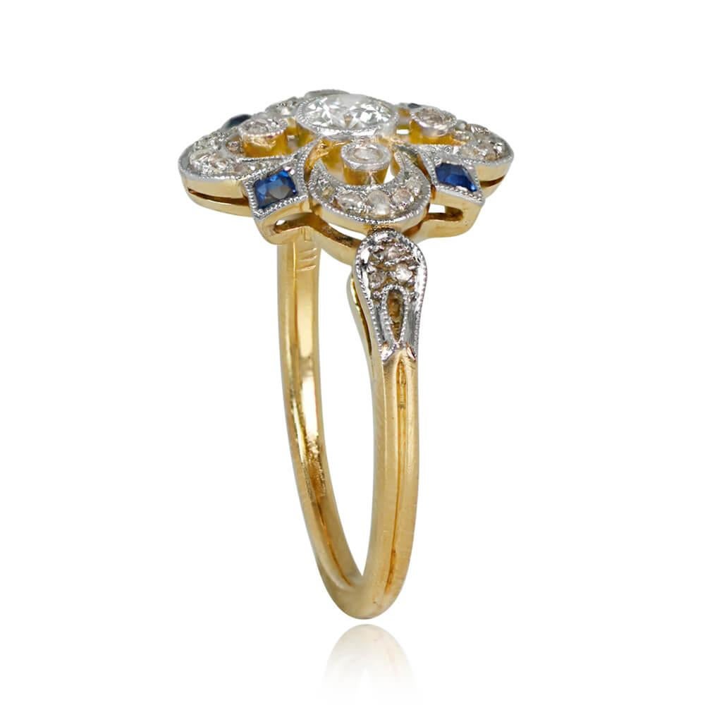 Edwardian Antique 0.17ct Old European Cut Diamond Engagement Ring, 18 Yellow Gold